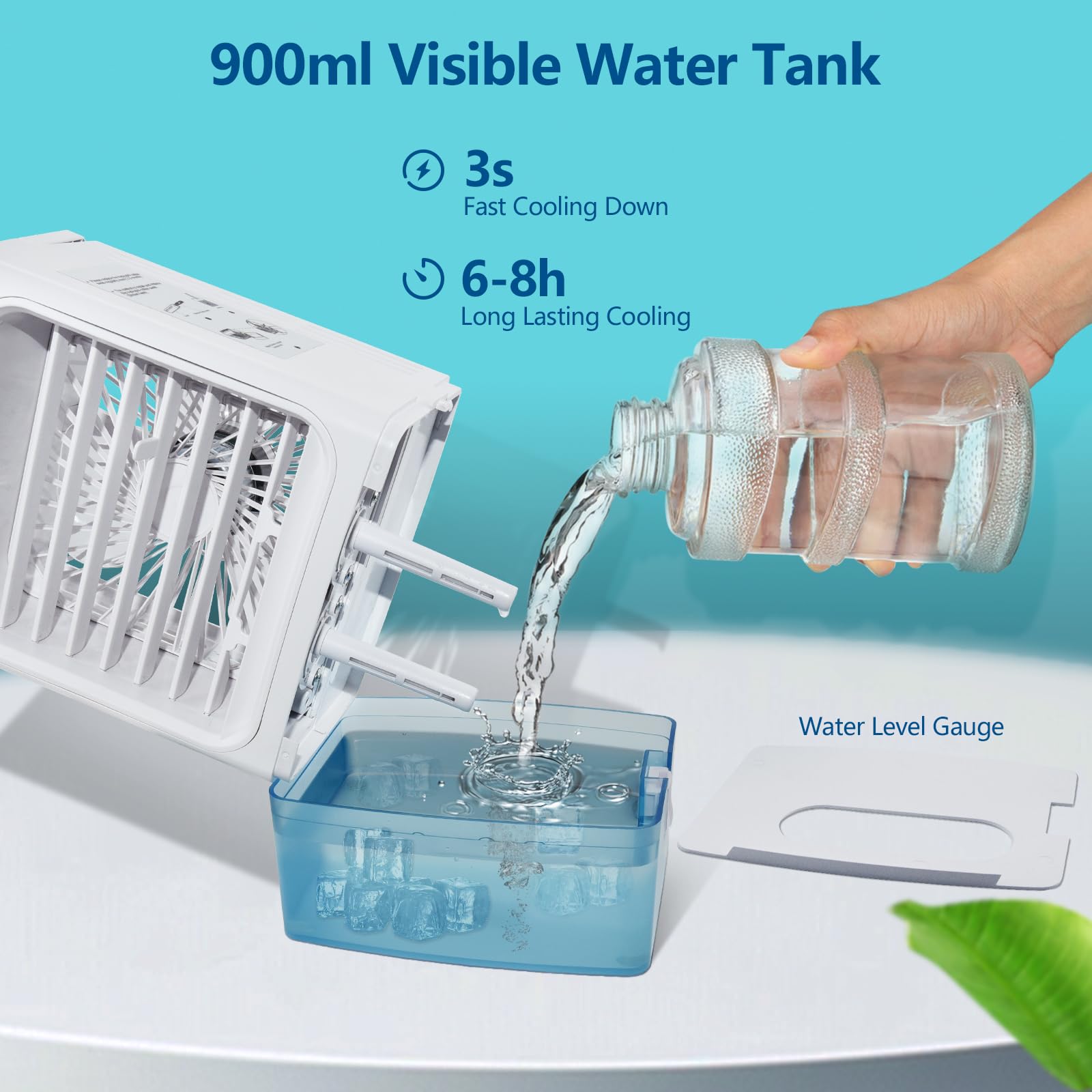 Portable Air Conditioner,3-In-1 Portable Ac Unit,3 Speeds 2 Spray Outlets,Evaporative Air Cooler,Small Air Conditioner,7 Color L