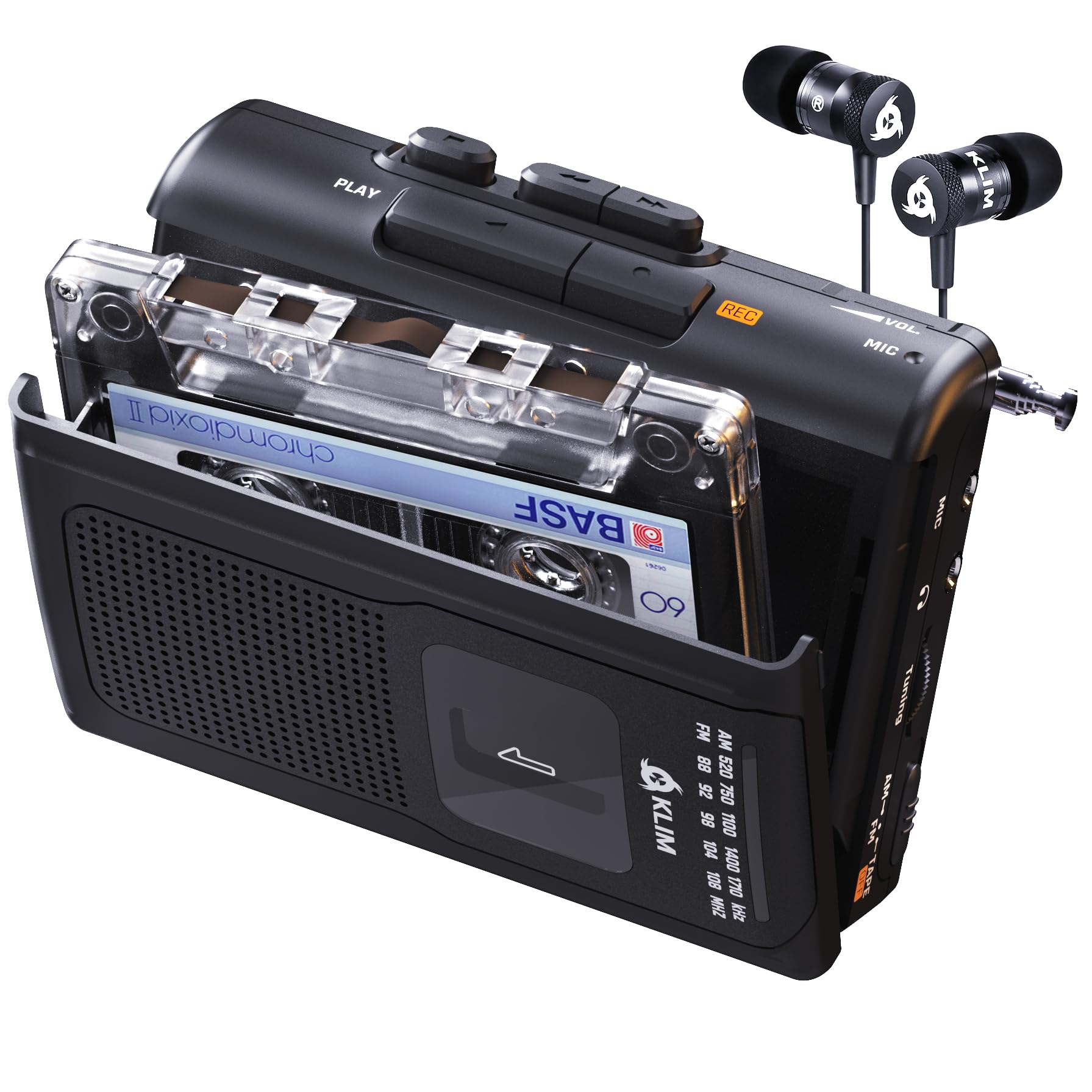 Klim K8 Cassette Tape Player Portable + Cassette Recorder + New + Am/Fm Walkman Cassette Player + Built In Microphone & Speaker