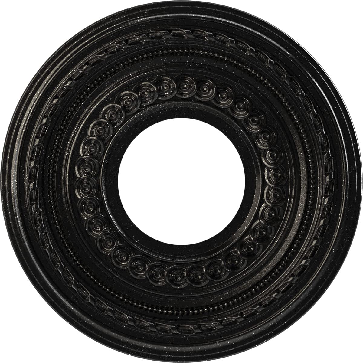 Ekena Millwork 10''Od X 3 1/2''Id X 3/4''P Cole Thermoformed Pvc Ceiling Medallion (Fits Canopies Up To 4 1/4''), Textured Metal