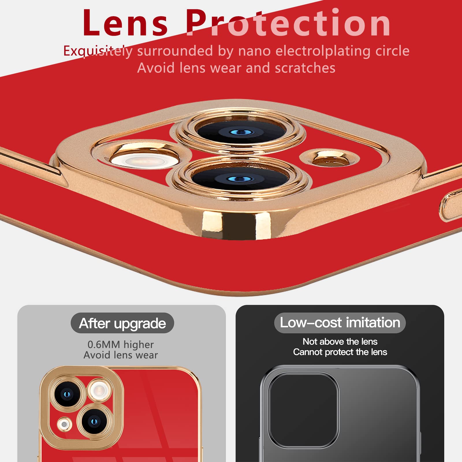 Lafunda For Iphone 13 Case, Cute Slim Soft Silicone Shockproof Phone Cover For Women Girls Anti Scratch Camera Protective Luxury