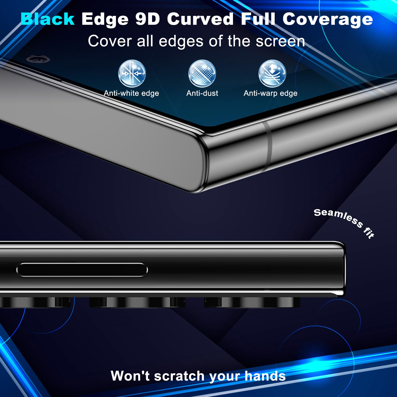 Wyqltd 2 Pack For Samsung Galaxy S24 Ultra Privacy Screen Protector Tempered Glass, Anti Spy, Fingerprint Unlocking, Full Covera