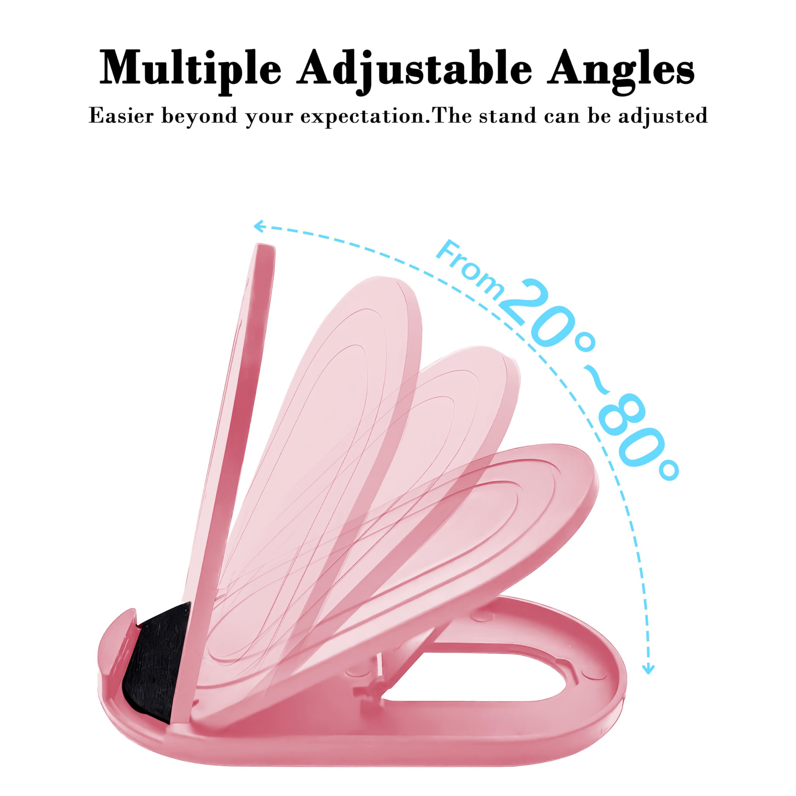 Hzzadzxw 3 Pack Portable Cell Phone Stand Holder For Desk, Foldable Pocket-Sized Mount, Adjustable Multi Angle Stand For Iphone