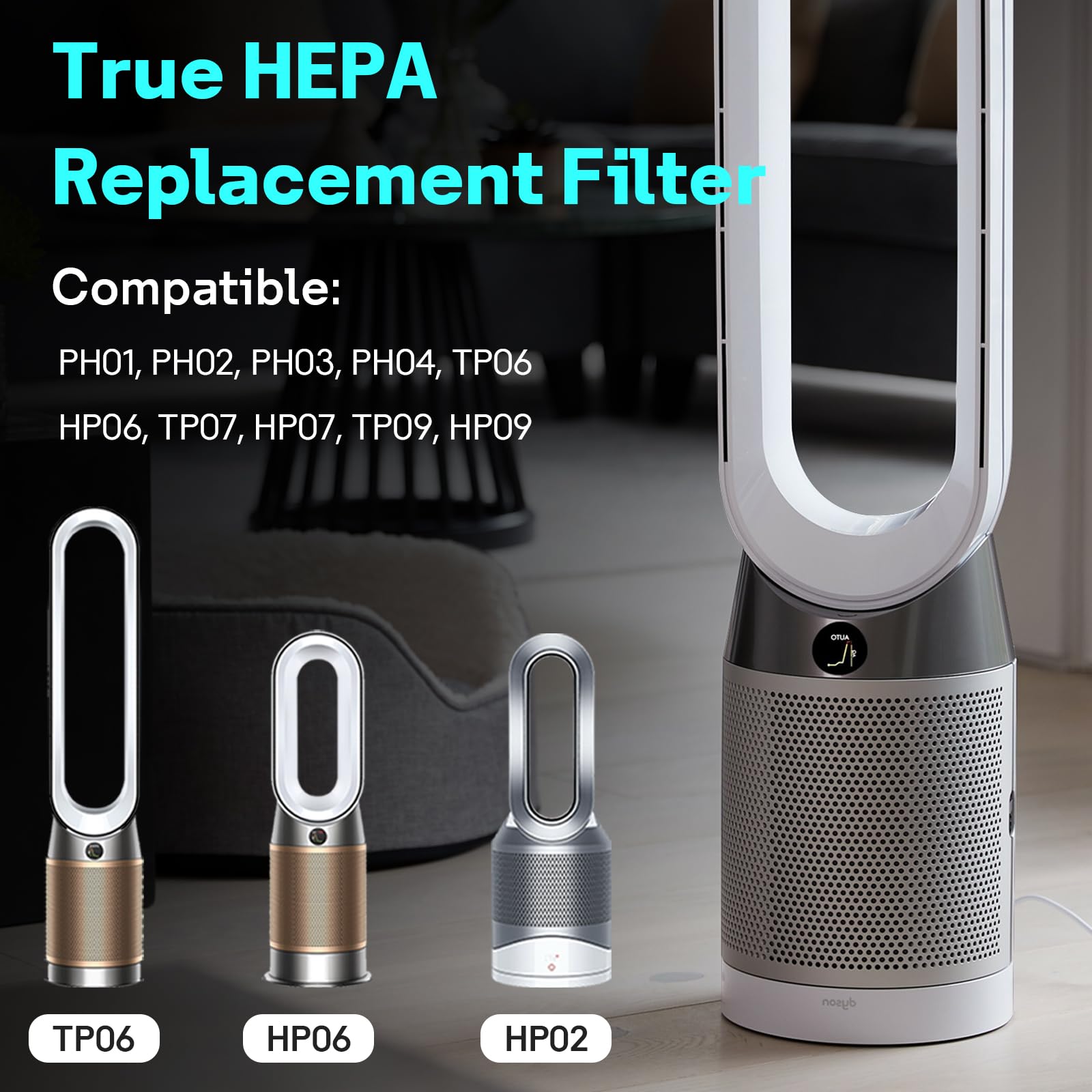 Leemone True Hepa+Carbon Filter 2 Pack Replacement For Dyson Ph01 Ph02 Ph03 Hp06 Tp06 Hp07 Tp07 Hp09 Tp09 Hp10 Tp10 360 Combi Gl