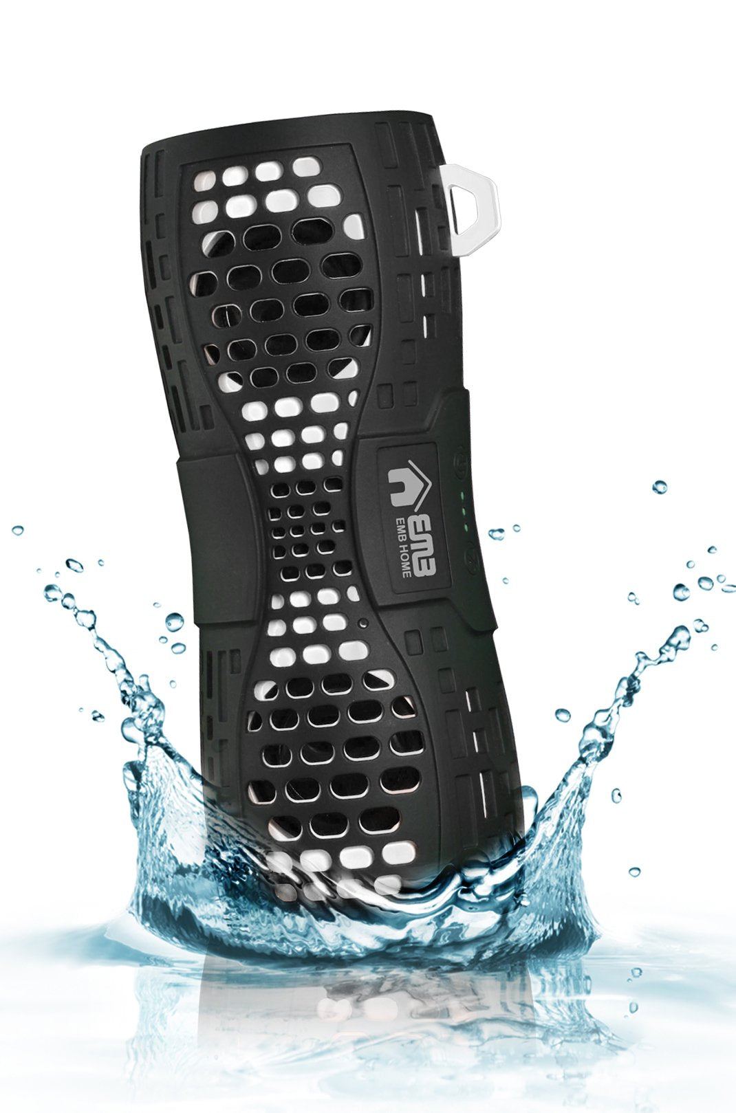 Emb Es900Bt Wx1 Water Resistant Super Loud Portable Bluetooth Speaker   Black On White