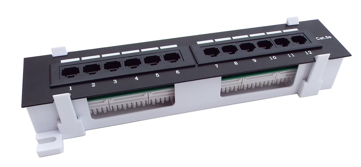 Cnaweb 12 Port Vertical Cat5E 110 Rj45 Patch Panel 568A 568B With Bracket