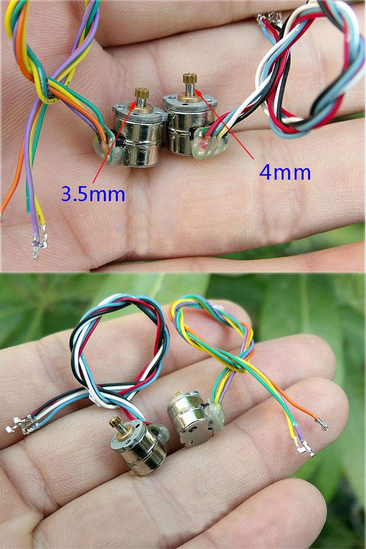 Abovehill 10 Pair 8Mm Micro Stepper Motor 2 Phase 4 Wire Dc 5 6V With Connection Line +Gear
