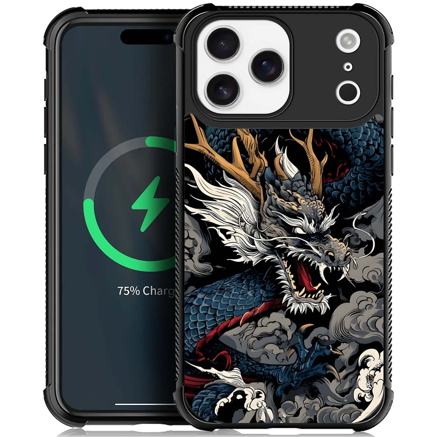 Deaorew for iPhone 17 Pro Max Case | Compatible with MagSafe | Classic Slim Cover Design | Japanese Dragon