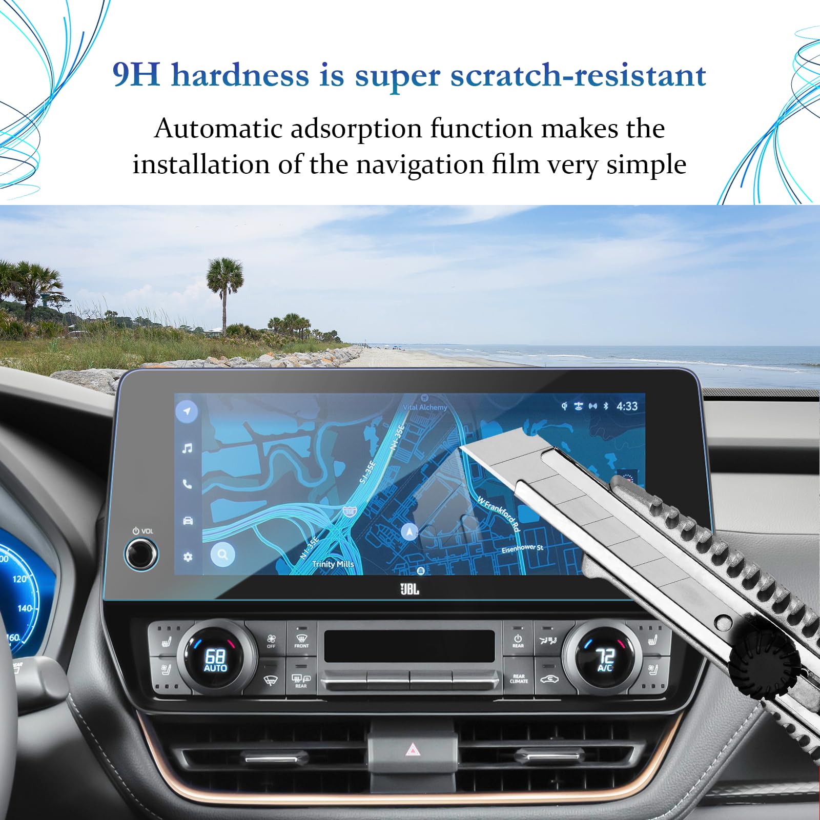 Sktu For 2024 Toyota Grand Highlander Screen Protector 12.3 Inch For 2024 Toyota Grand Highlander / 2024 Toyota Grand Highlander Hybrid Navigation Display Screen Toyota Grand Highlander 2024