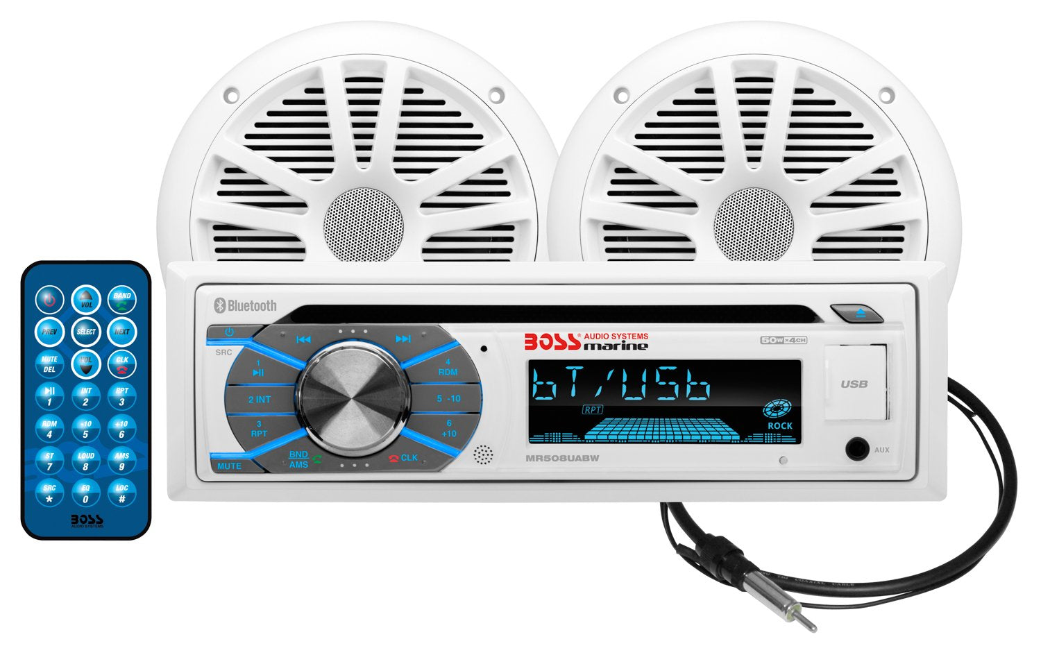 Boss Audio Systems Mck508Wb.6 Marine Boat Bluetooth Stereo & 6.5 Inch Speakers   Cd Dvd Player, Am/Fm Radio Receiver Head Unit,