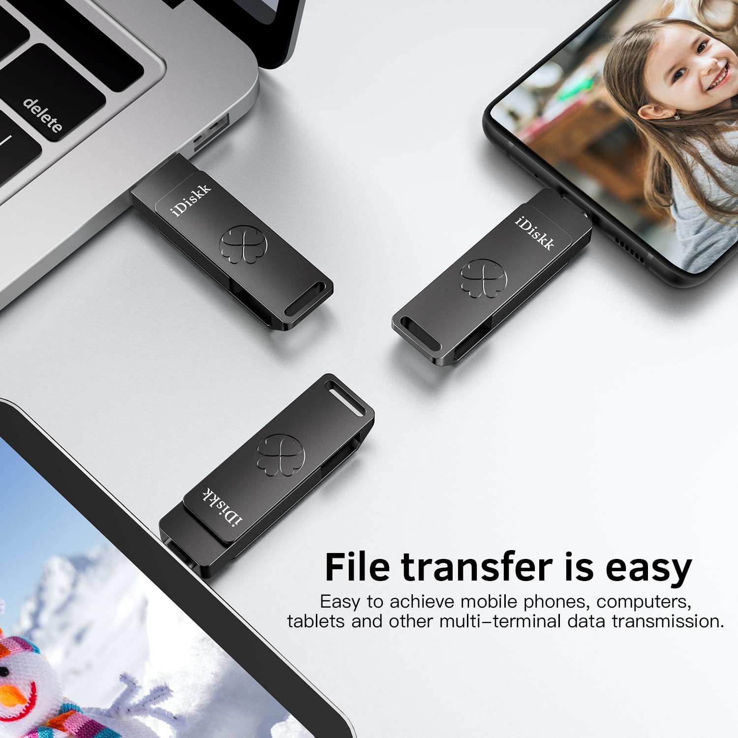 Idiskk 1Tb Iphone 15 Super Fast Solid State Flash Drive Photo Stick For Iphone 15 Plus/15 Pro/15 Pro Max,Usb C Ipad, Macbook,Laptops,Android Phones And Windows Computer, Up To 1000Mb/S