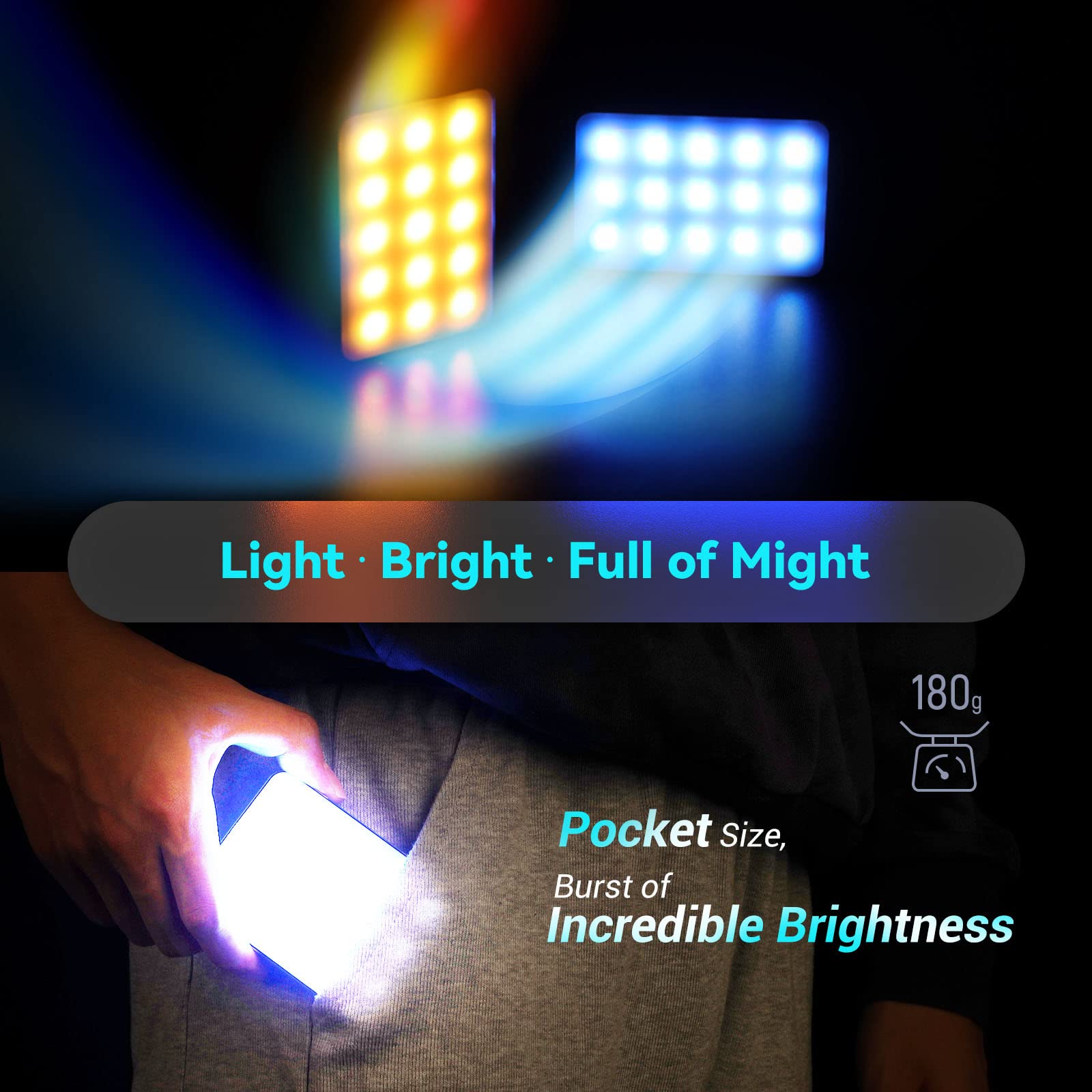 Smallrig Rm75 Rgb Video Light, Rgbww Full Color Portable Led Light Panel, 4,000Mah Battery, 2500 8500K, Cri96, Tlci 98, Magnetic