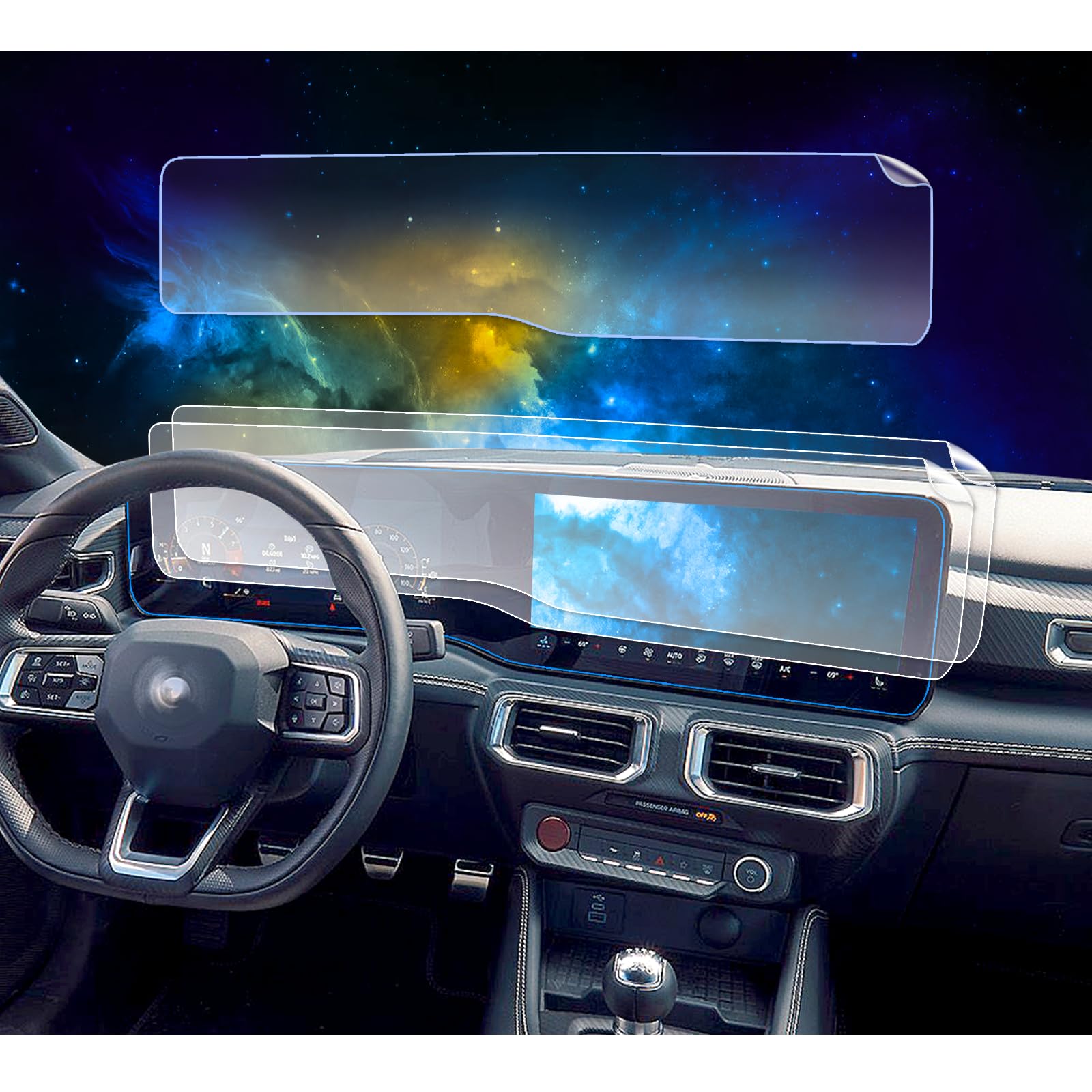 2Pack 2024 Mustang Compatible With 2026 2025 2024 Mustang Integrated Screen Protector 2024 Ford Mustang Dark Horse / Gt Premium 