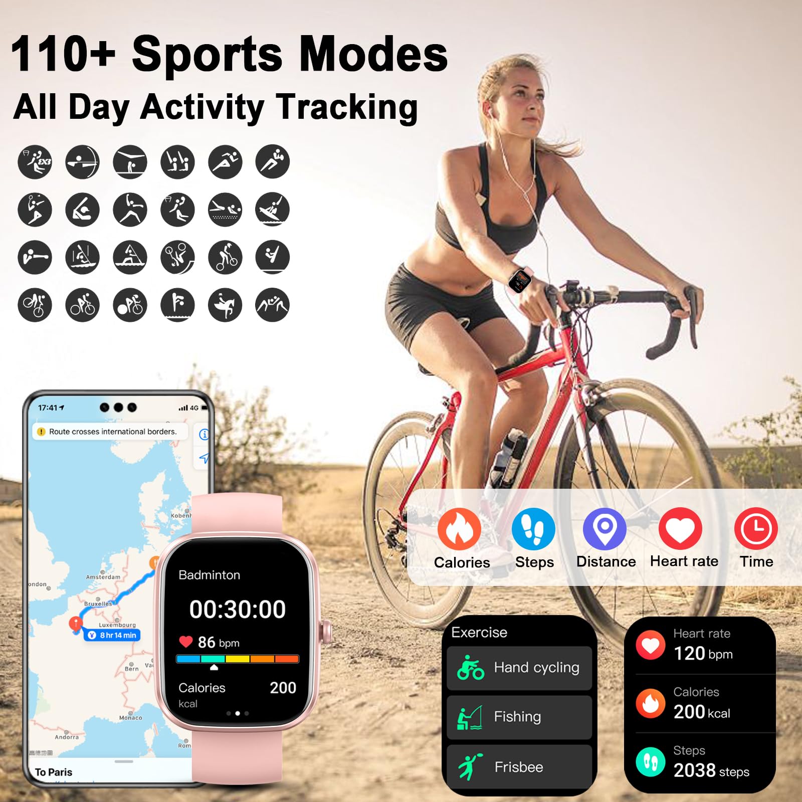 Smart Watch With Ai Chatgpt Built-In (Answer/Make Call), 1.91 Smartwatch For Men Women, 110+ Fitness Activity Tracker, Calories/