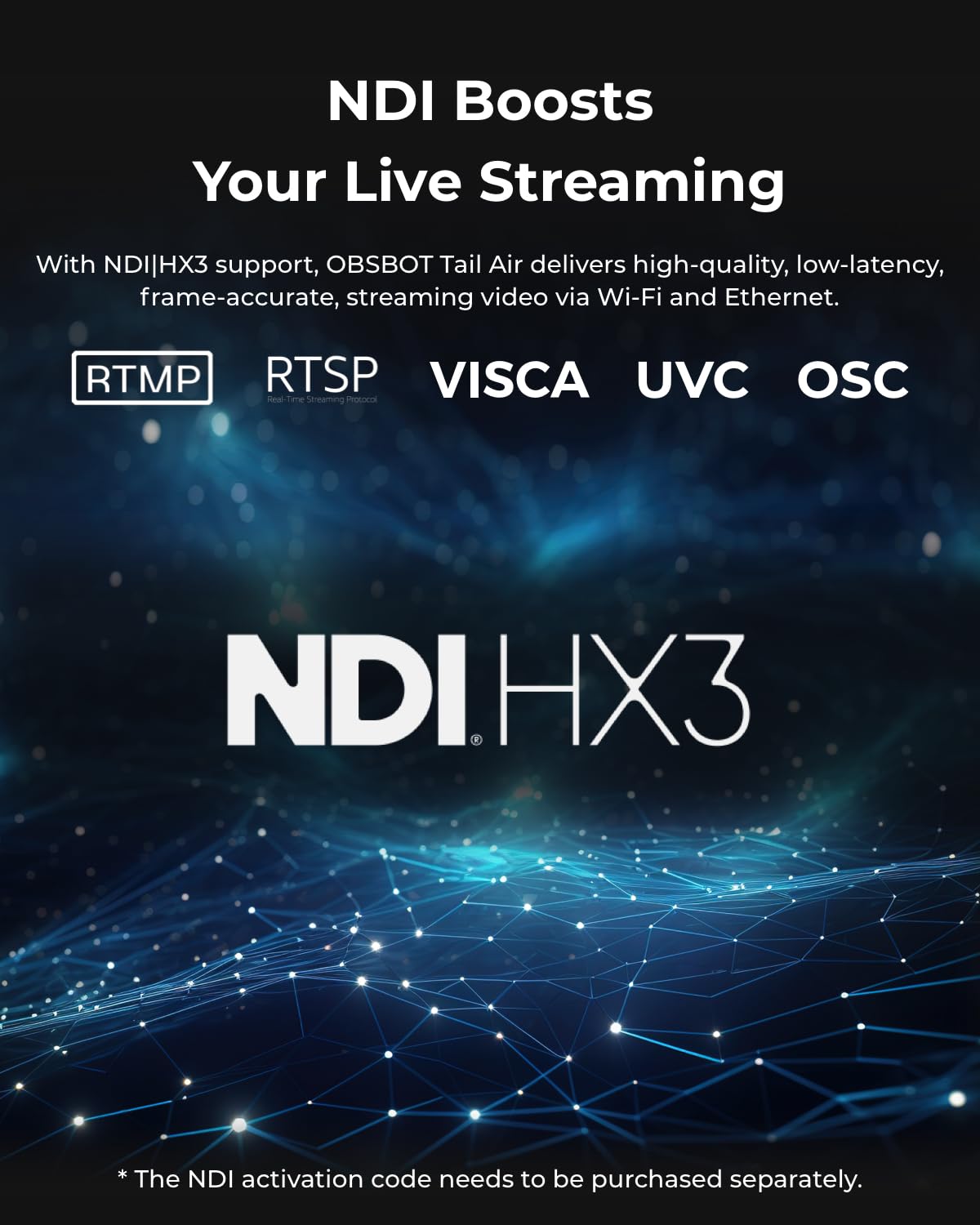 Obsbot Tail Air Ndi Streaming Camera 4K, Ai Tracking Ptz Camera With Intelligent App, Gesture Control, Hdmi/Usb C/Wireless Webca