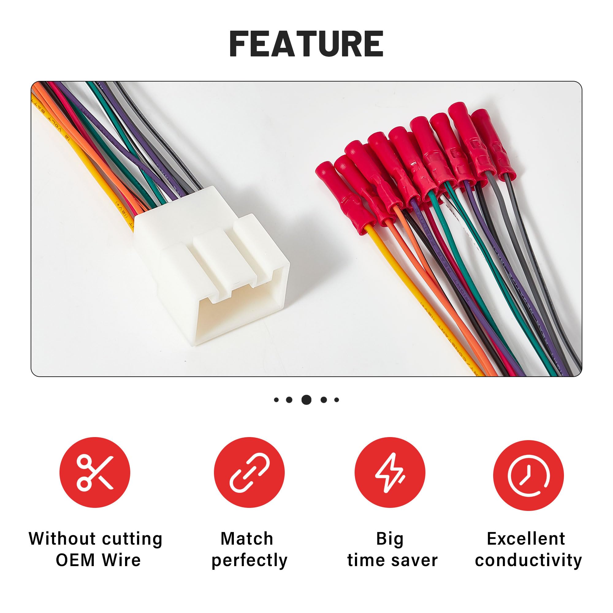 Red Wolf Stereo Wiring Harness Pre Installed Wire Connectors Compatible With Ford 1999 2003 Ranger Explorer, 1998 2005 Lincoln Mercury Stereo Wire Cable Plug Install Aftermarket Cd Player Receiver