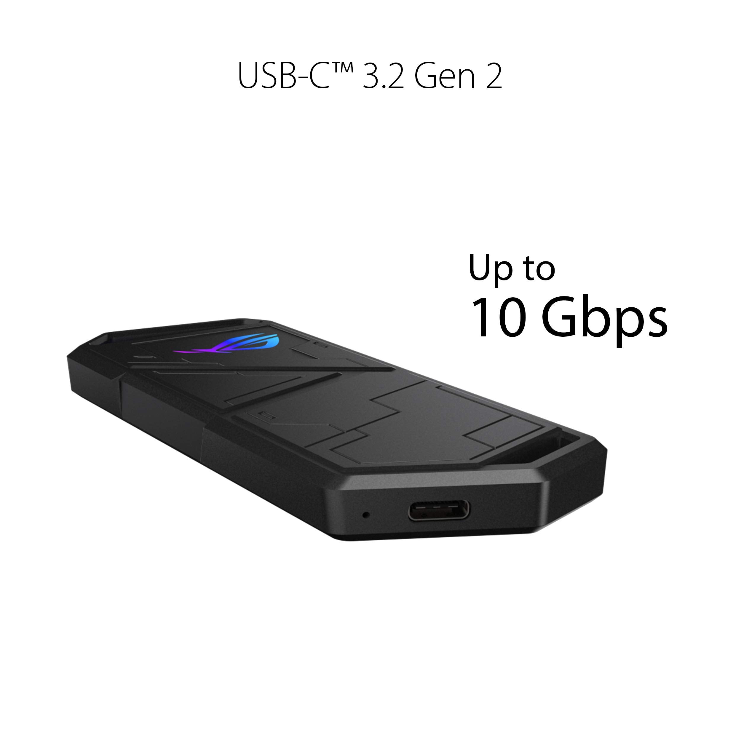 ASUS ROG Strix Arion M.2 NVMe SSD Enclosure, Aluminum, USB 3.2 Gen 2, Fits PCIe 2280/2260/2242/