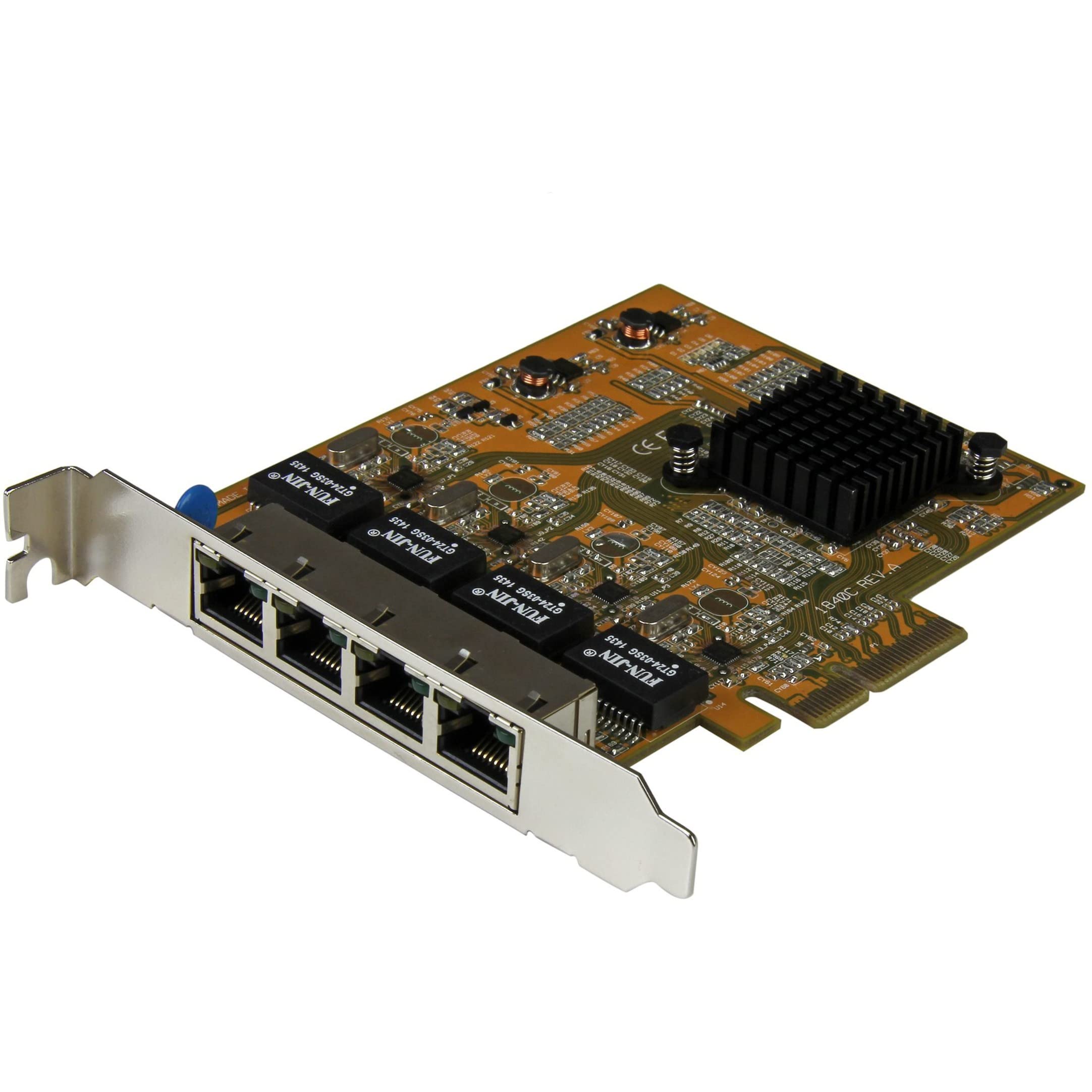 Startech.Com 4 Port Pcie Network Card     Low Profile   Rj45 Port   Realtek Rtl8111G Chipset     Ethernet Network Card     Nic S