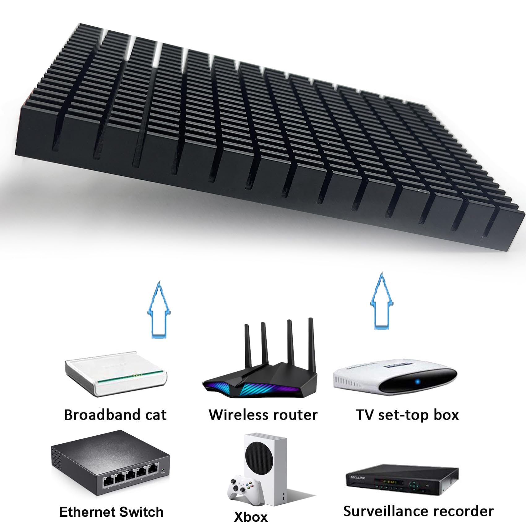 Awxlumv Aluminum Heat Sink 150Mmx93Mmx15Mm/ 5.9X3.66X0.59 Inch High Power Large Heatsink Module Cooler Fin For Pcb Board Led Mot
