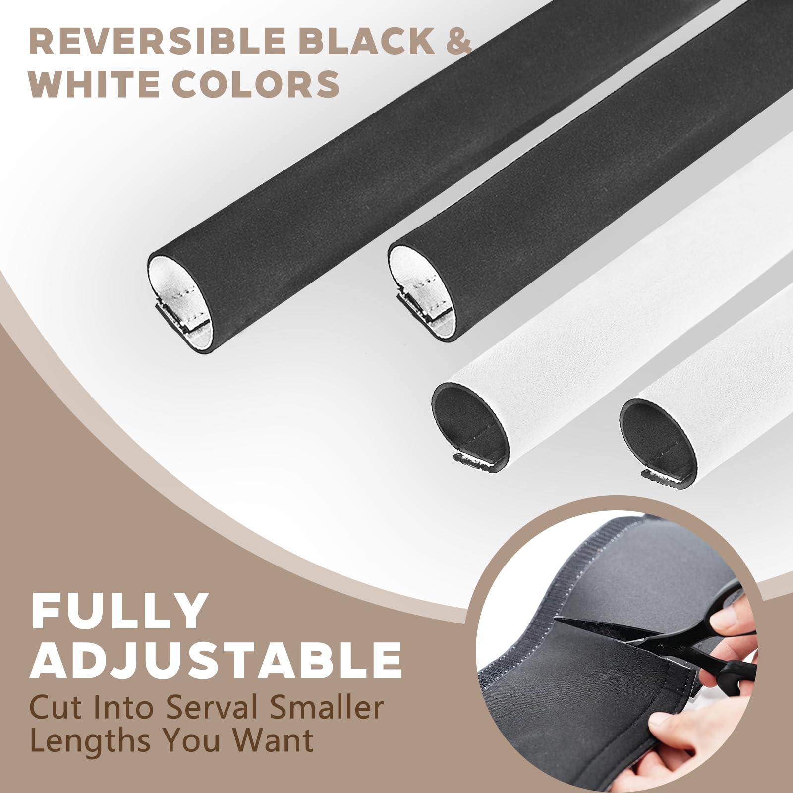 Cable Management Sleeves (12 Pack Straps Included) Neoprene Cord Organizer For Tv Usb Pc Computer Network Wires (40 Inches) Diy