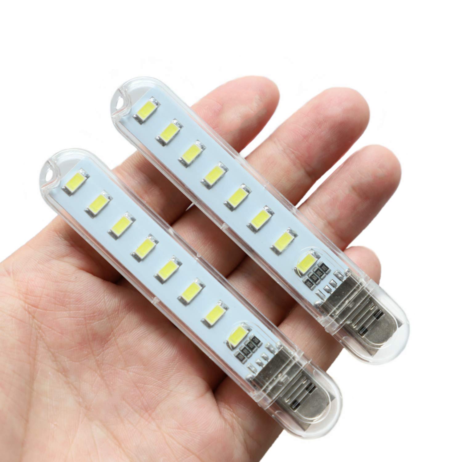 VOKARO USB Night Light Stick JQ-NL 8-LED Plastic White Portable (8-Pack)