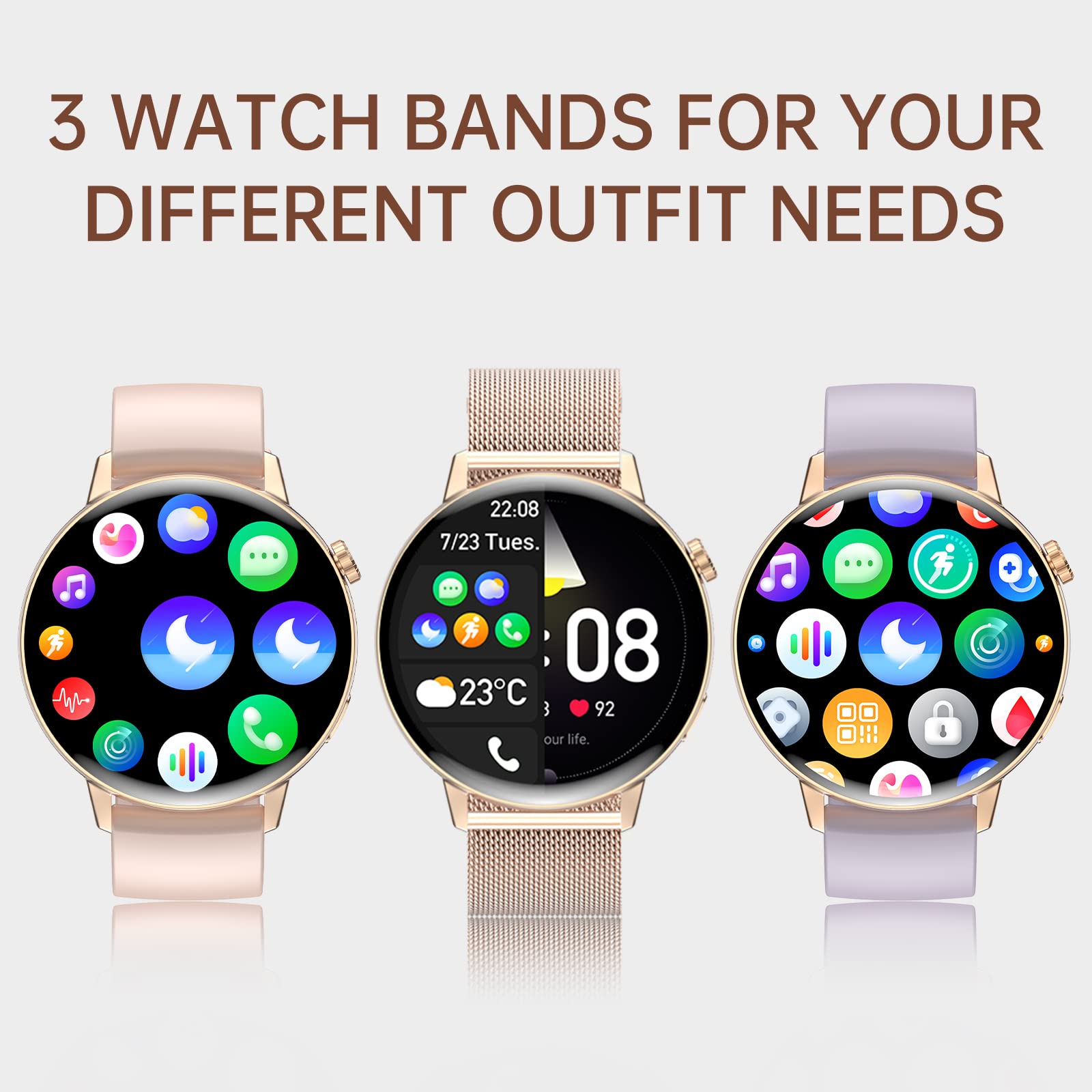 Smart Watch For Women (Make/Answer Call),1.32''Hd Screen Smartwatch For Android And Ios Phones Compatible,Fitness Tracker With H