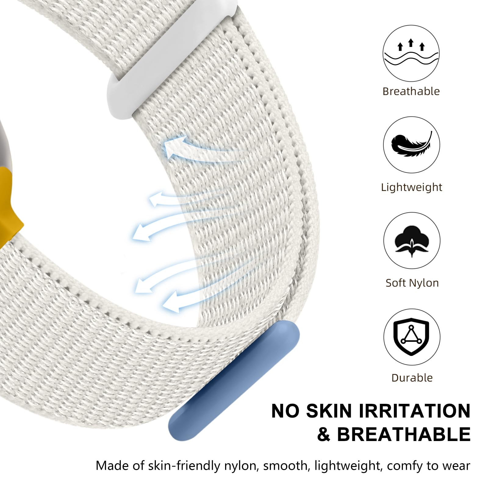 Getino Compatible For Apple Watch Band 40Mm 41Mm 38Mm 42Mm 46Mm 44Mm 45Mm 49Mm, Adjustable Soft Nylon Weave Sport Loop Strap For