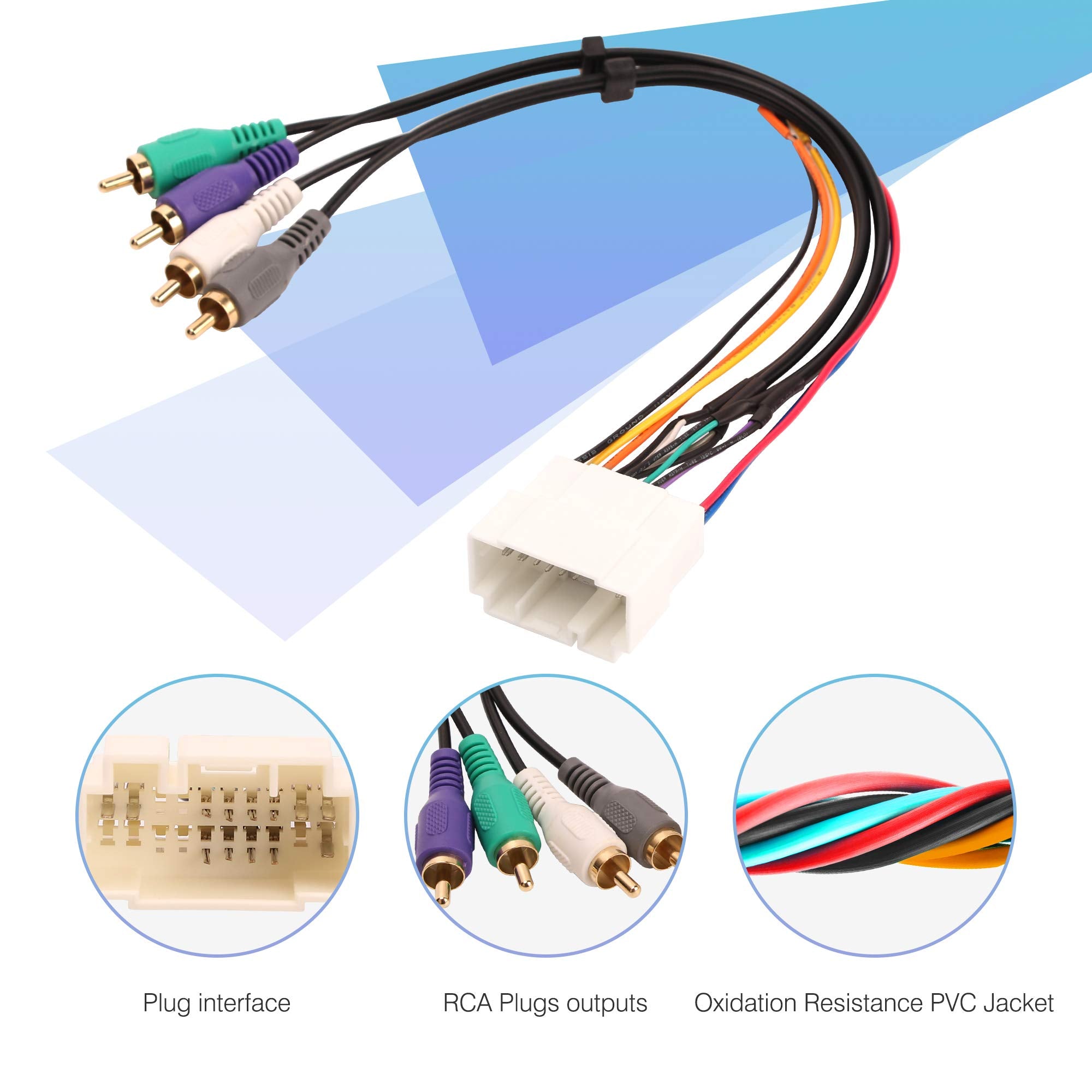 Rdbs Car Audio Amplified System & Video Wiring Harness For 1998 2007 Honda Element Stereo Speaker Connector