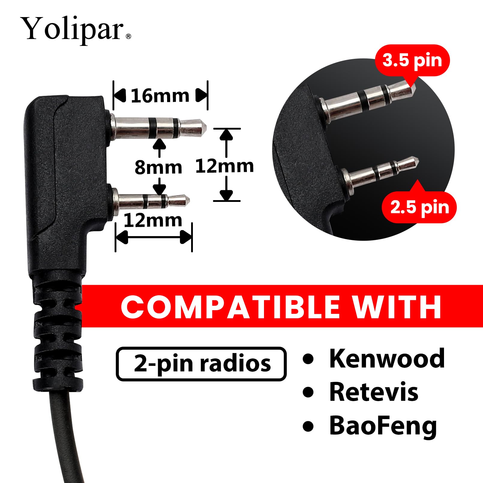 Yolipar Radio Shoulder Speaker Mic Handheld Microphone With 3.5Mm Audio Jack Compatible With Bf F8Hp Bf F9 Uv 82 Uv 82Hp Uv 82C