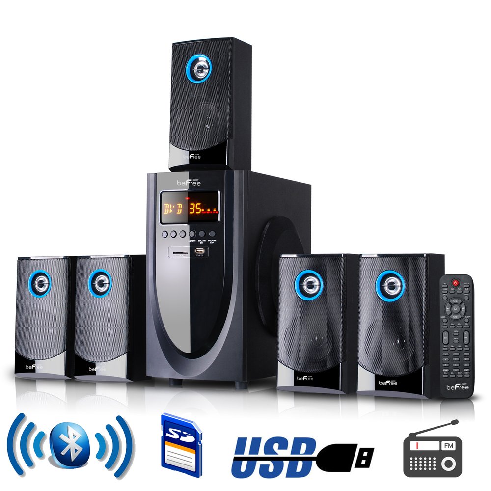 Befree Sound 5.1 Channel Surround Sound Bluetooth Speaker System