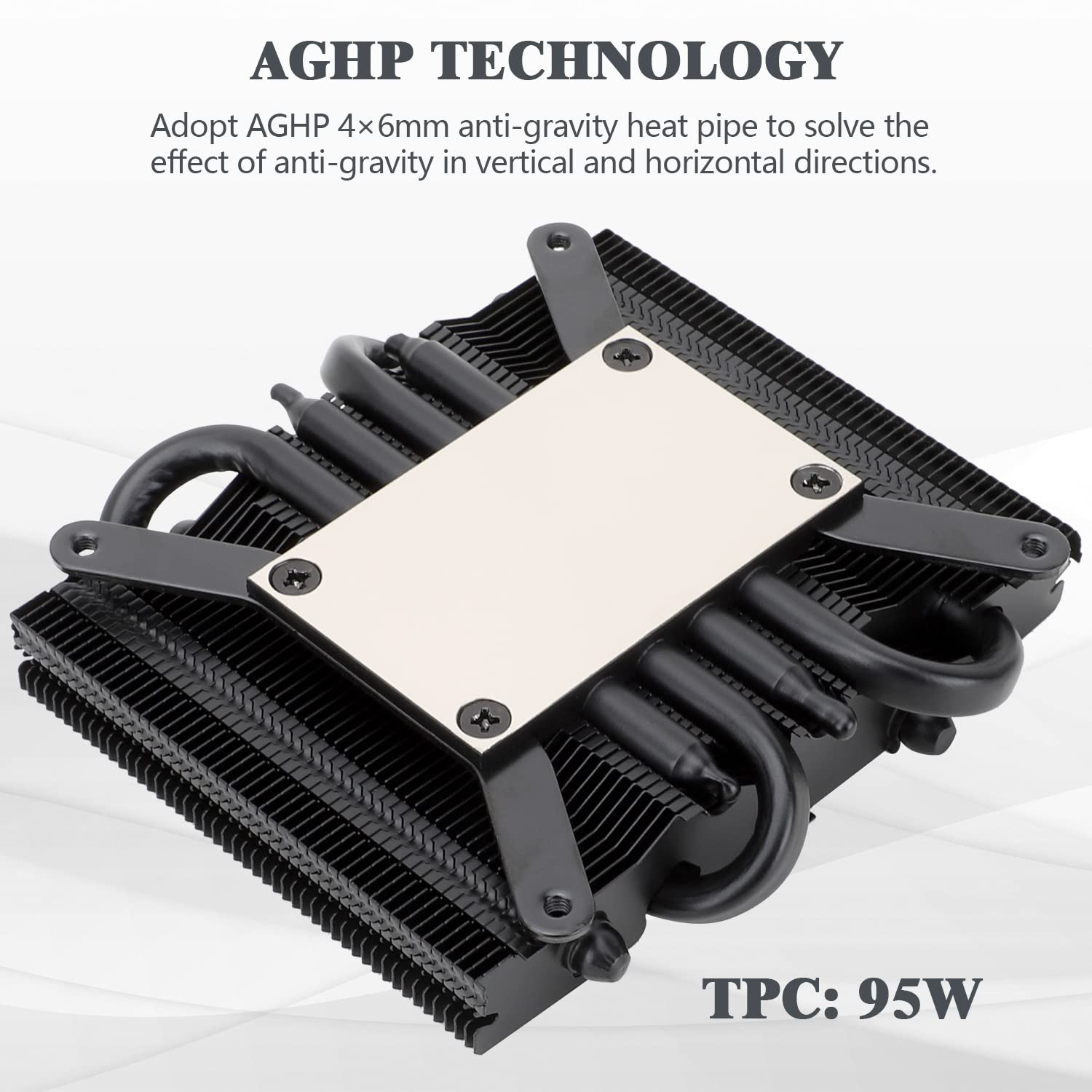 Thermalright Axp90 X36 Black Low Profile Cpu Cooler, With 92Mm Tl 9015B Slim Pwm Fan, Itx Cpu Cooler, Aghp Technology, 36Mm Heig