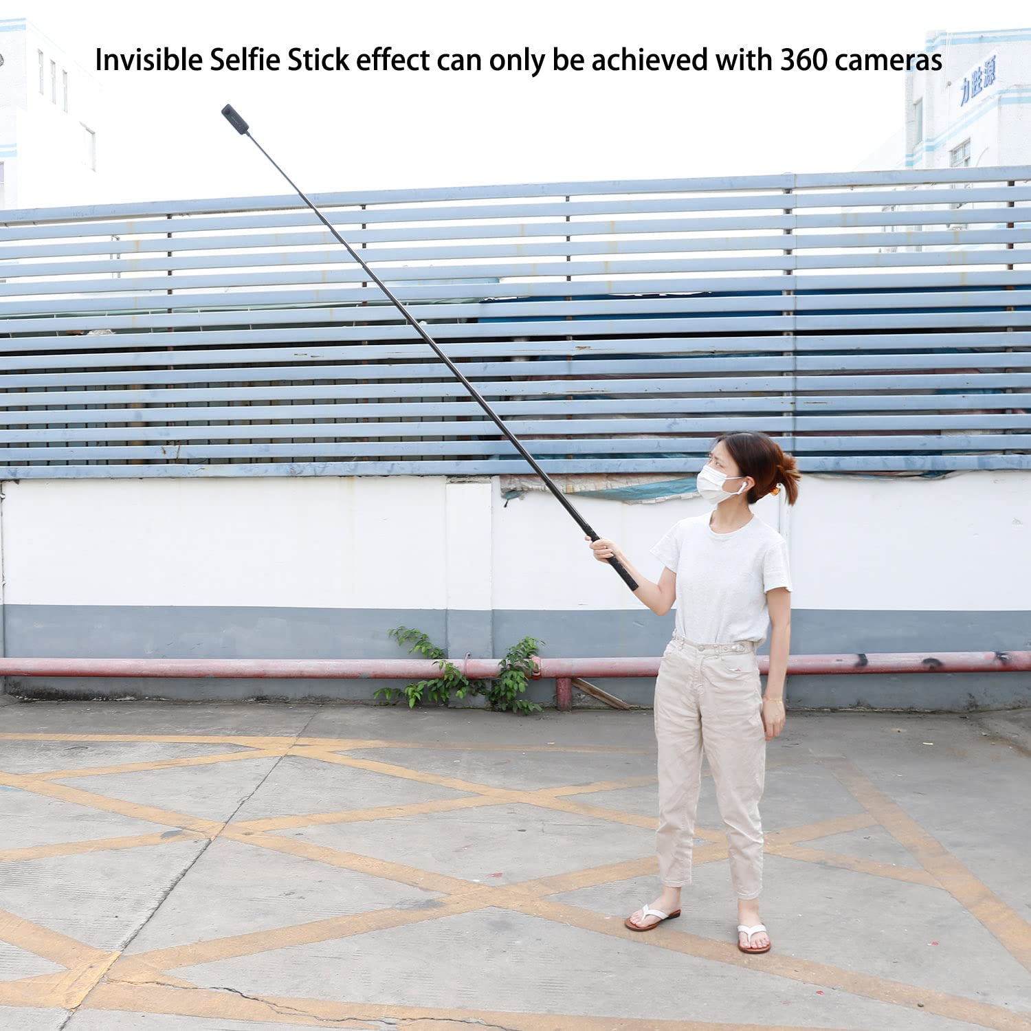 Pellking Long 77Inch Invisible Selfie Stick For Insta360 One X4, X3, X2, X, Insta360 One R, Rs, Insta 360 Camera 1/4' Extended Monopod Pole