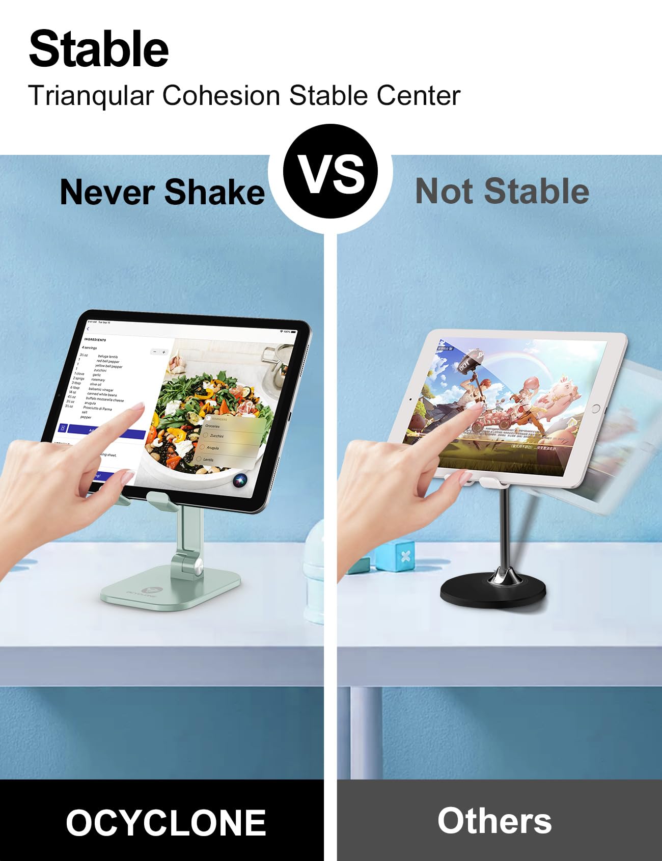 Ocyclone Phone Stand, Adjustable Height And Angle Cell Phone Stand For Desk Foldable Holder, Taller Iphone Stand Compatible 4 11