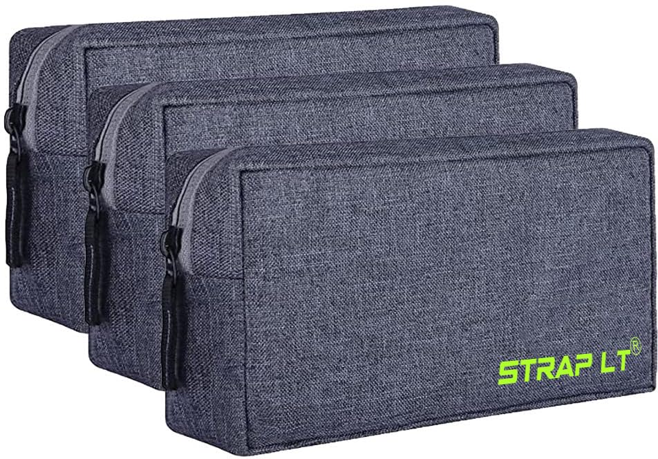 Straplt Gadget Charger Pouch/Travel Organizer Pouch For Cables/Hard Disk (Grey)