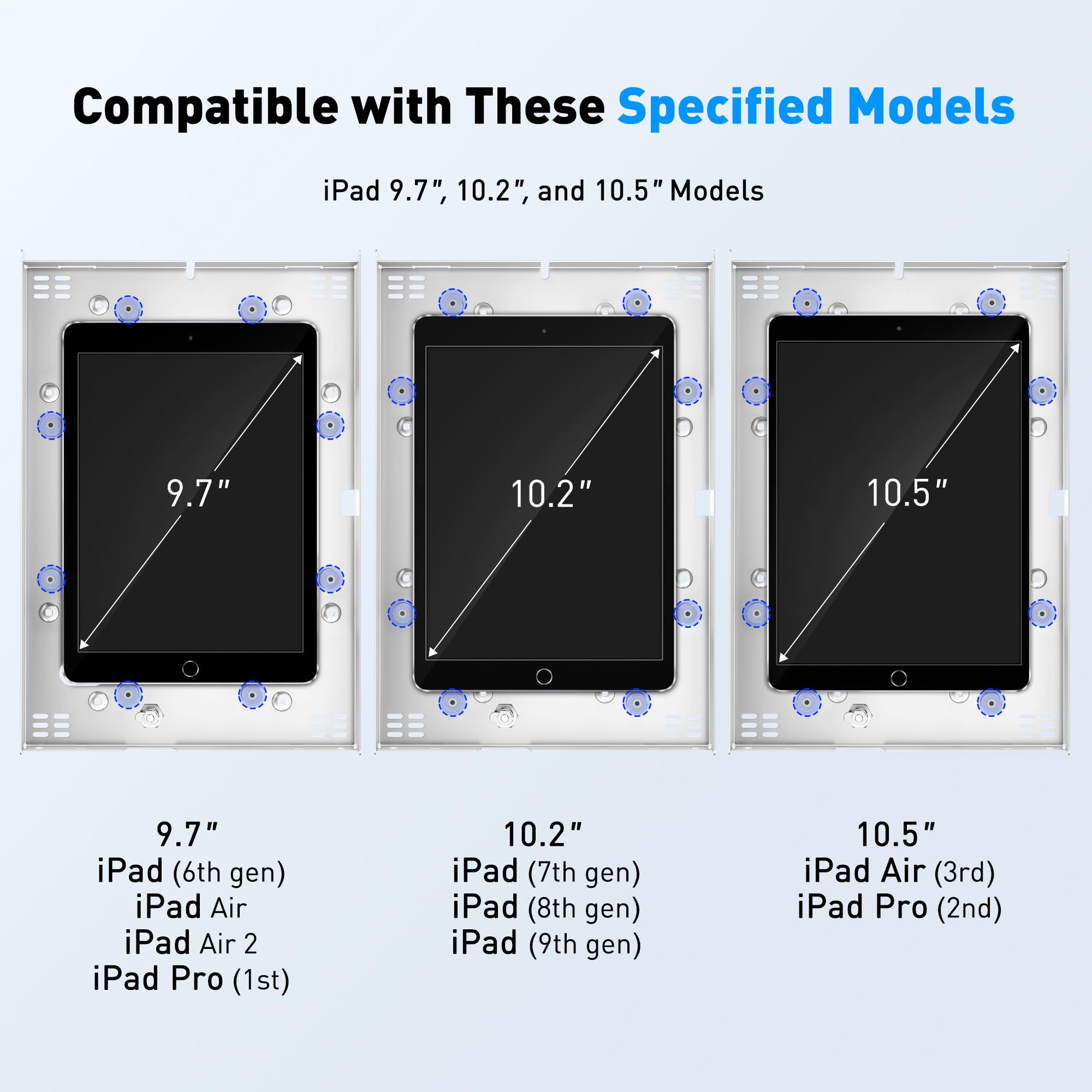 AboveTEK Anti Theft iPad Kiosk Stand � POS iPad Security Stand & Locking Tablet Stand � Heavy Duty Base, 360� Swivel, 75� Tilt Bracket � Retail Business for iPad/iPad Air/iPad Pro (White)