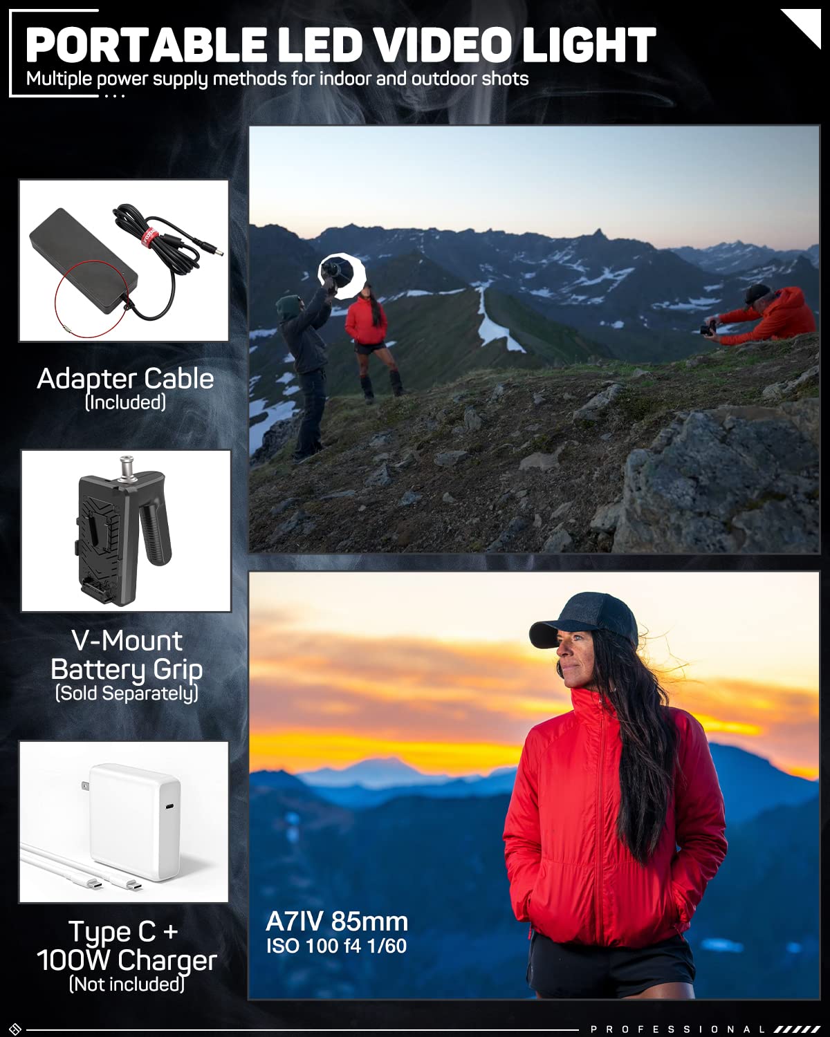 Ifootage Led Continuous Lighting, 70W Led Video Light With Carry Bag, Cri 98/Tlci 99/12200Lm/5600K Daylight, Blueteeth App Contr