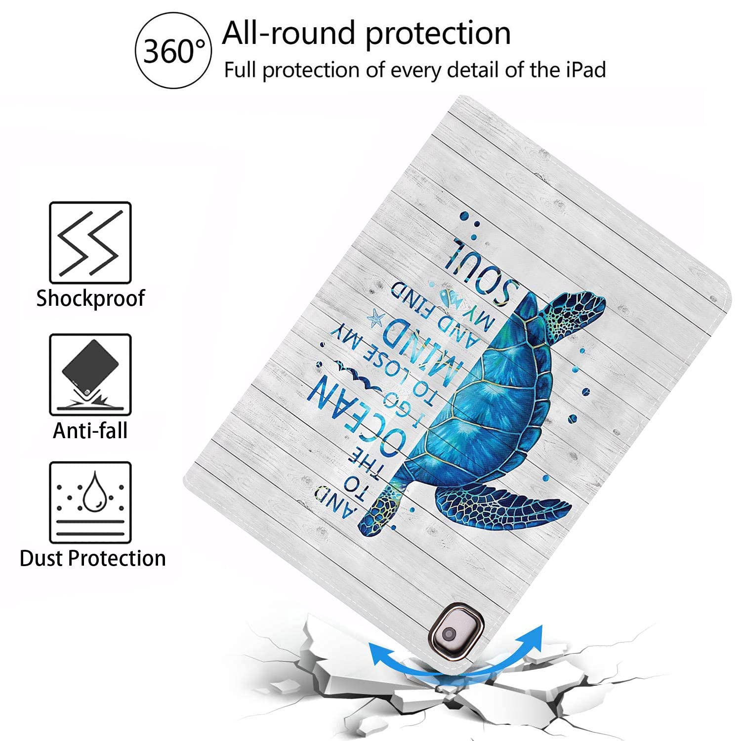 Bosness For Ipad 9.7 2018/2017 Case, Ipad Air/Air 2 Case, Adjustable Stand Auto Wake/Sleep Smart Case For Ipad 6Th/5Th Gen   Fun