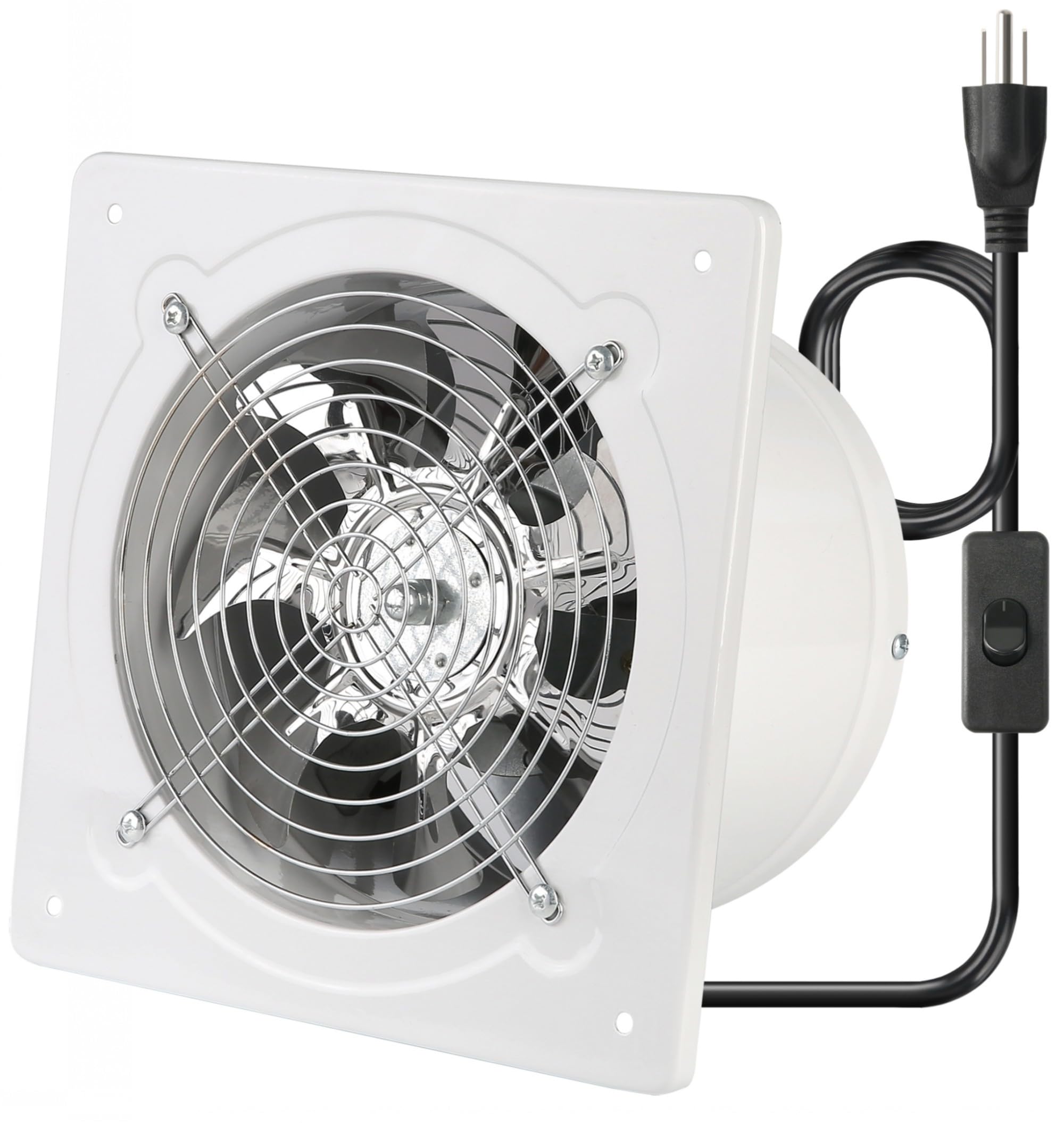 Aydomer 8 Inch Exhaust Fan Metal Ventilation Fan With Switch Window And Wall Mounted Extractor Warehouse Fan With Check Valve Fo