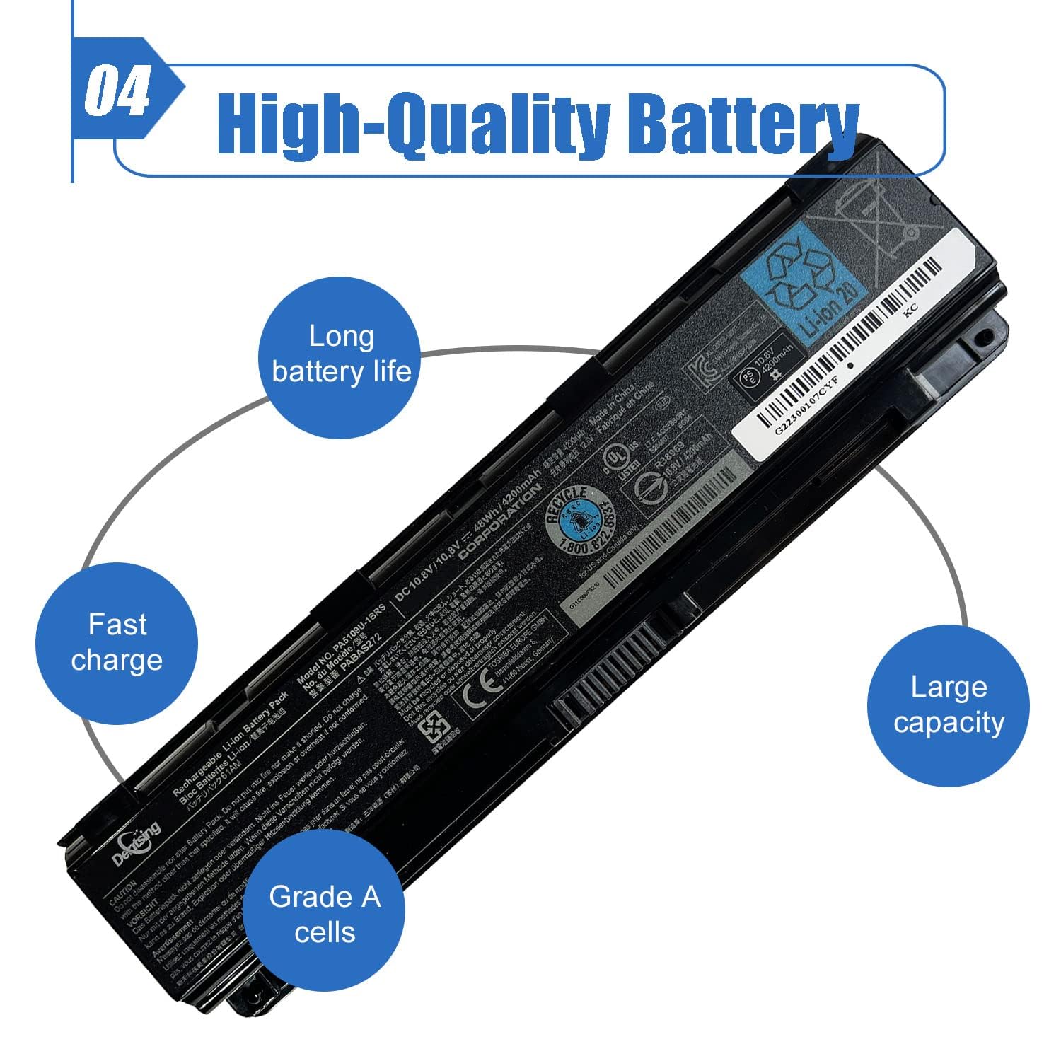 Dentsing Pa5109U 1Brs Laptop Battery Replace For Toshiba Satellite C40 C45 C50 C50T C55 C55D C70 C70 A C75 C75D C75T C840 C840D