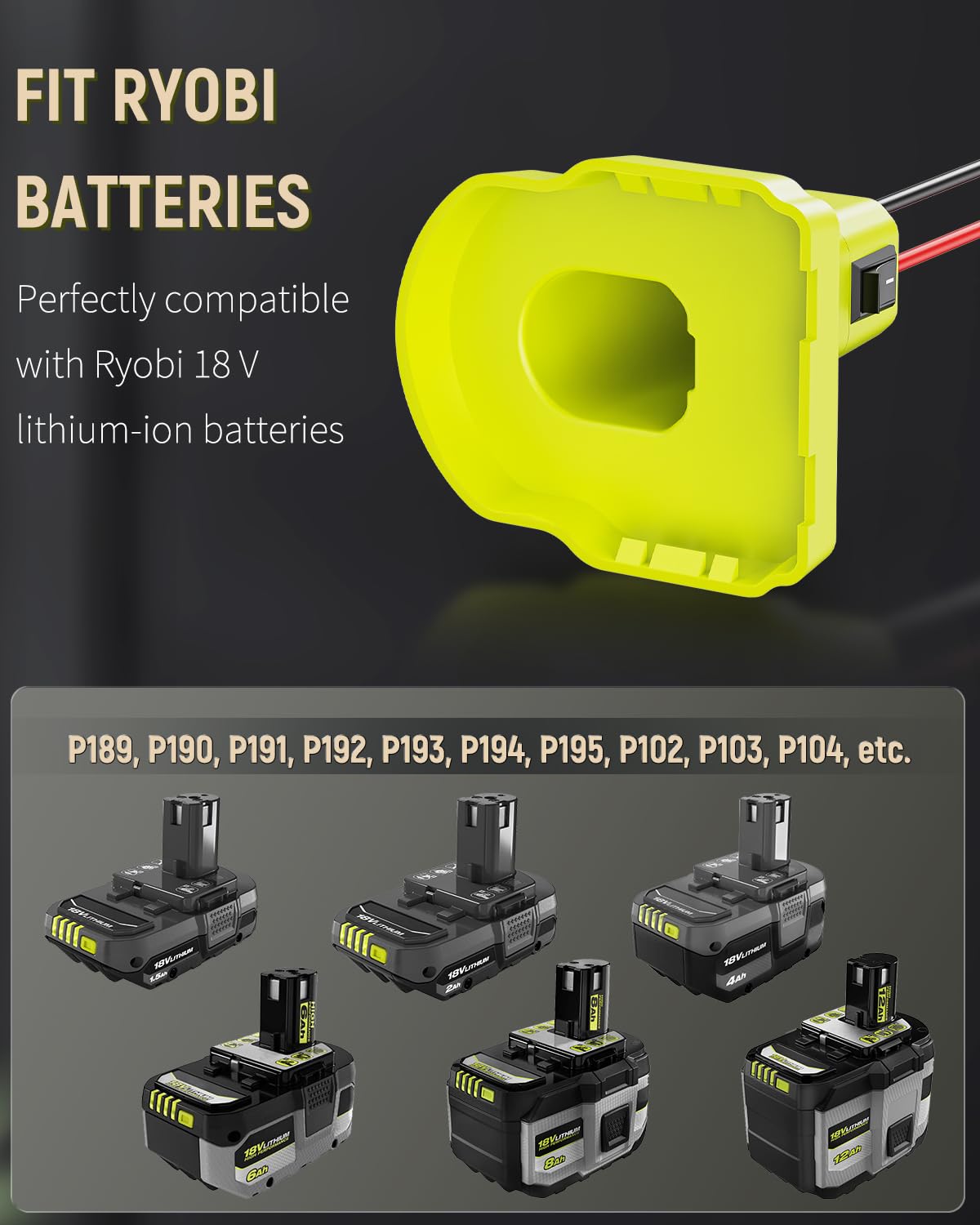 Vibit 18 V To 12 V Step Down Converter For Ryobi 18 V Battery, Dc Power Adapter, Voltage Reducer Transformer 180 W Buck Converte