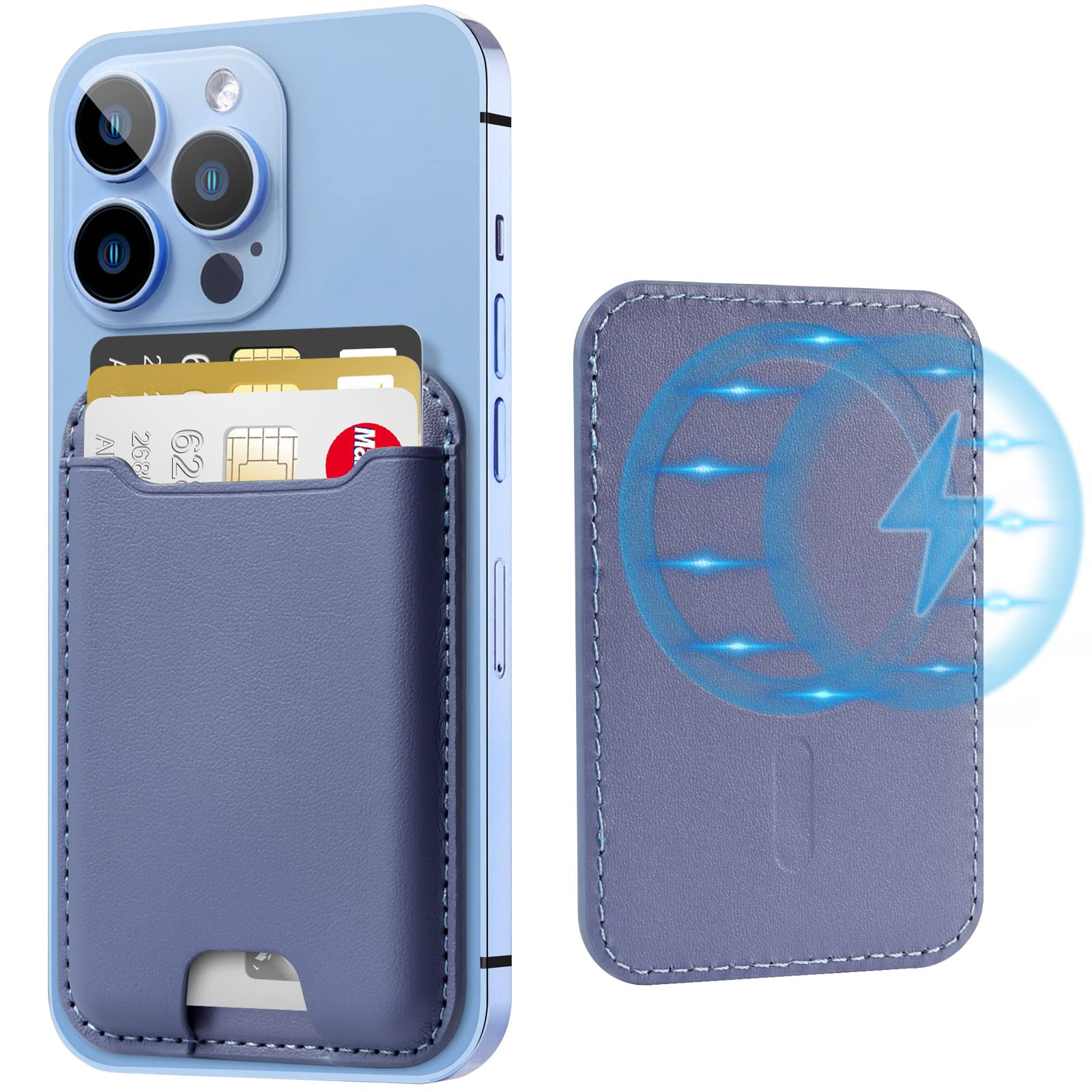 TopMade for Magsafe Wallet, Sparkle Magnetic Card Holder for iPhone 16, iPhone 15/14/13/12 Series, Leather Magnetic Phone Wallet