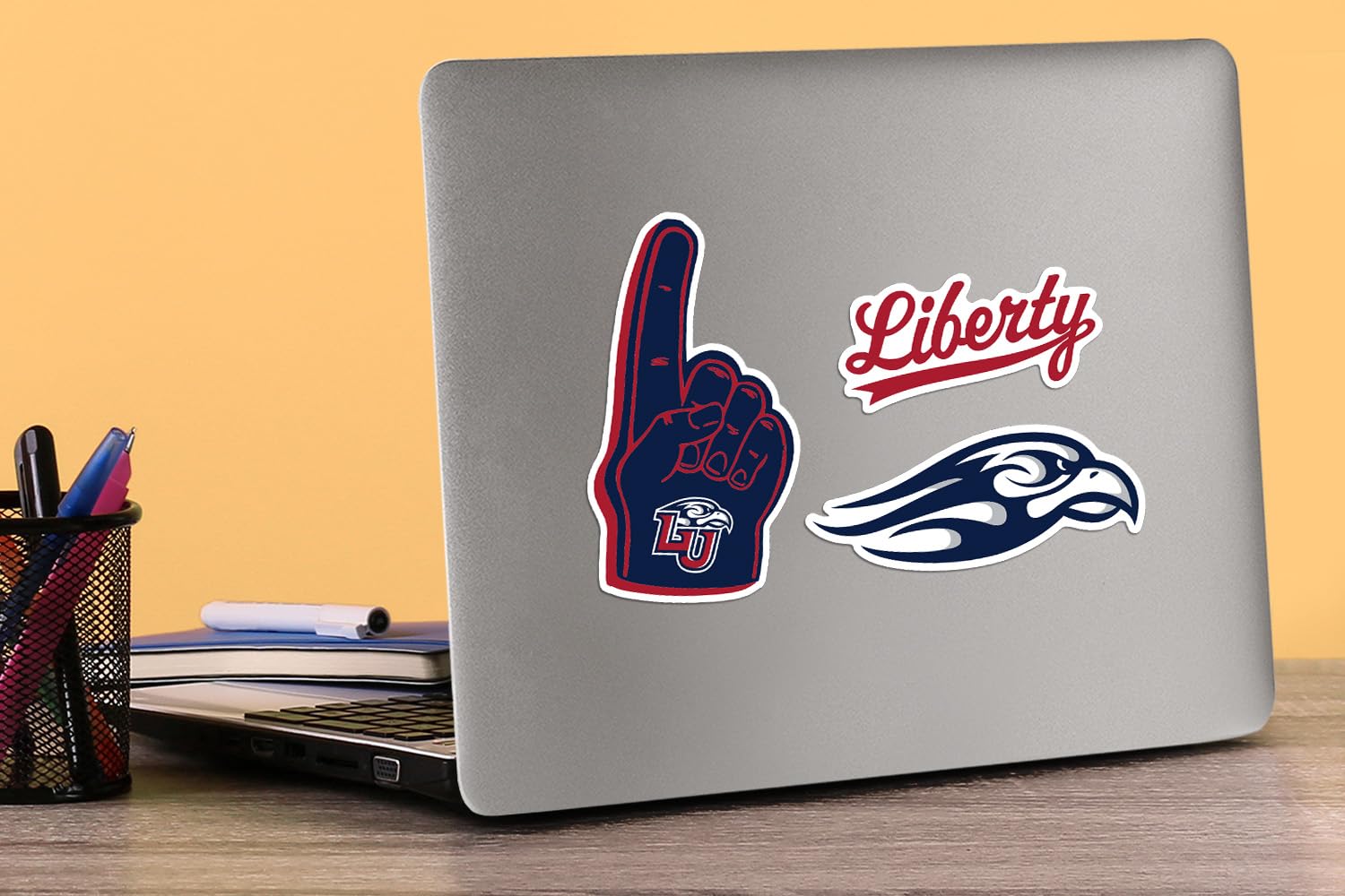 GRAPHICS & MORE Vinyl Stickers Variety Pack - 10ct Large, Liberty University, Indoor/Outdoor, Perfect for Laptops, Water Bottles, Scrapbooking