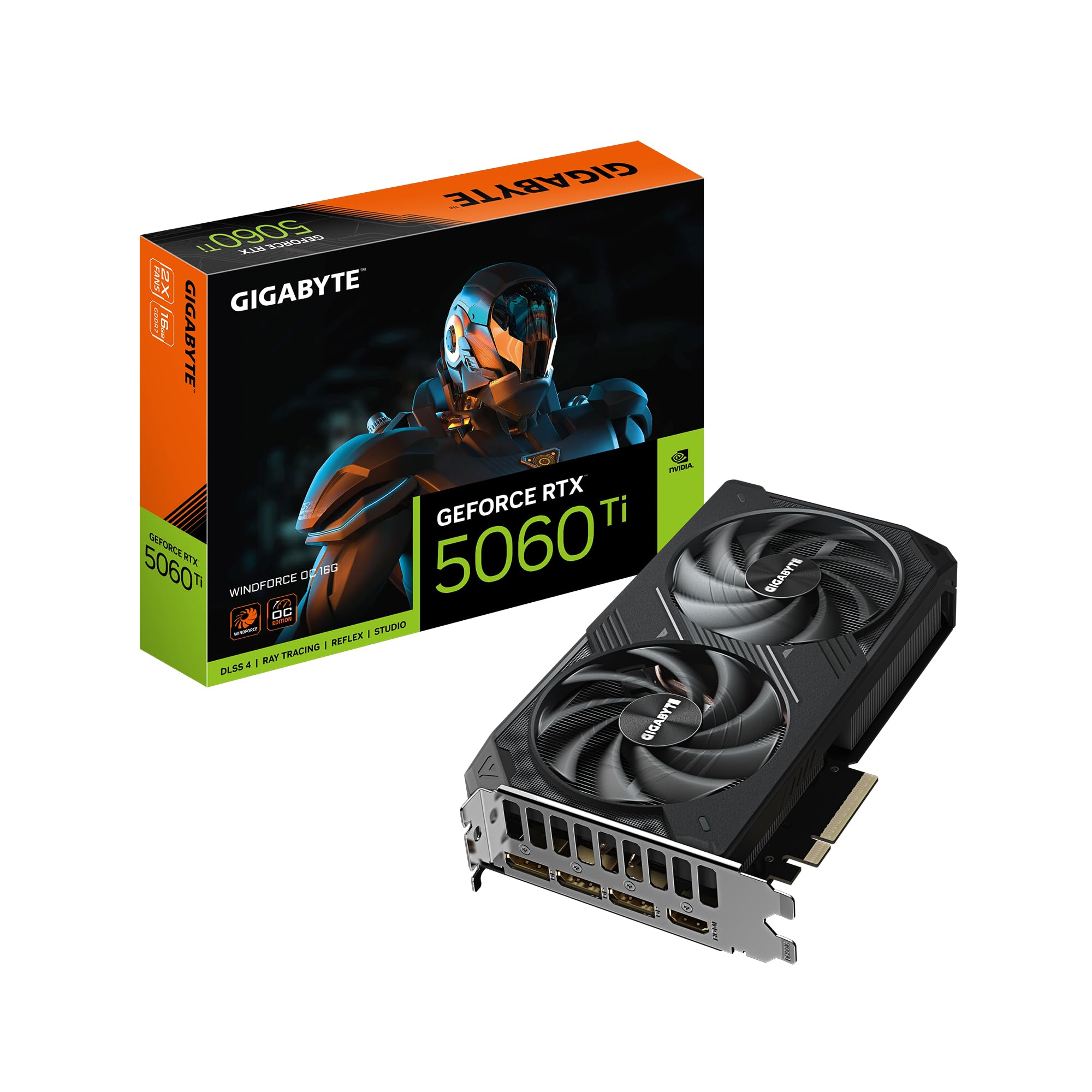 Gigabyte GeForce RTX 5060 Ti Gaming OC 16G Graphics Card - 16GB GDDR7, 128 Bit, PCI-E 5.0, 2647MHz Core Frequency, 3 x DisplayPo