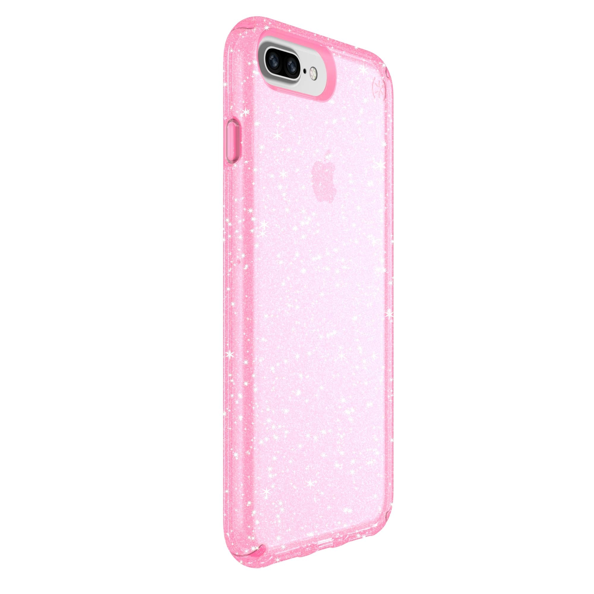 Speck Products Presidio Clear & Glitter Cell Phone Case For Iphone 8 Plus - Bella Pink With Gold Glitter