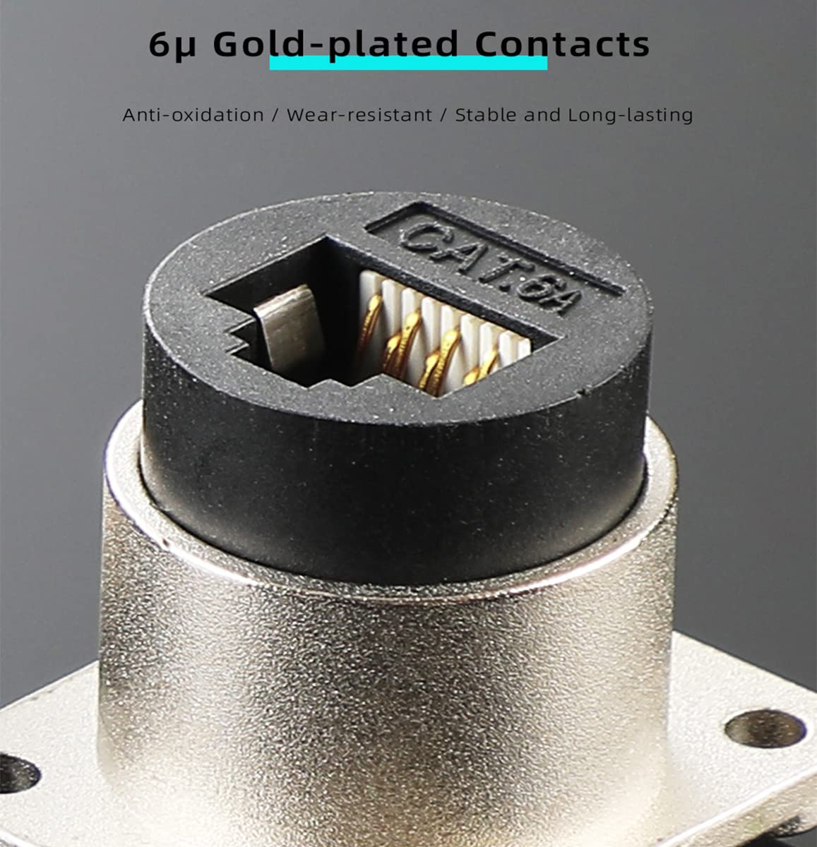 Penglin 5Pcs Rj45 Shielded Panel Mount Connector, D Type Rj45 Cat6A Socket, Female To Female Double Head Feed Thru Waterproof Ne
