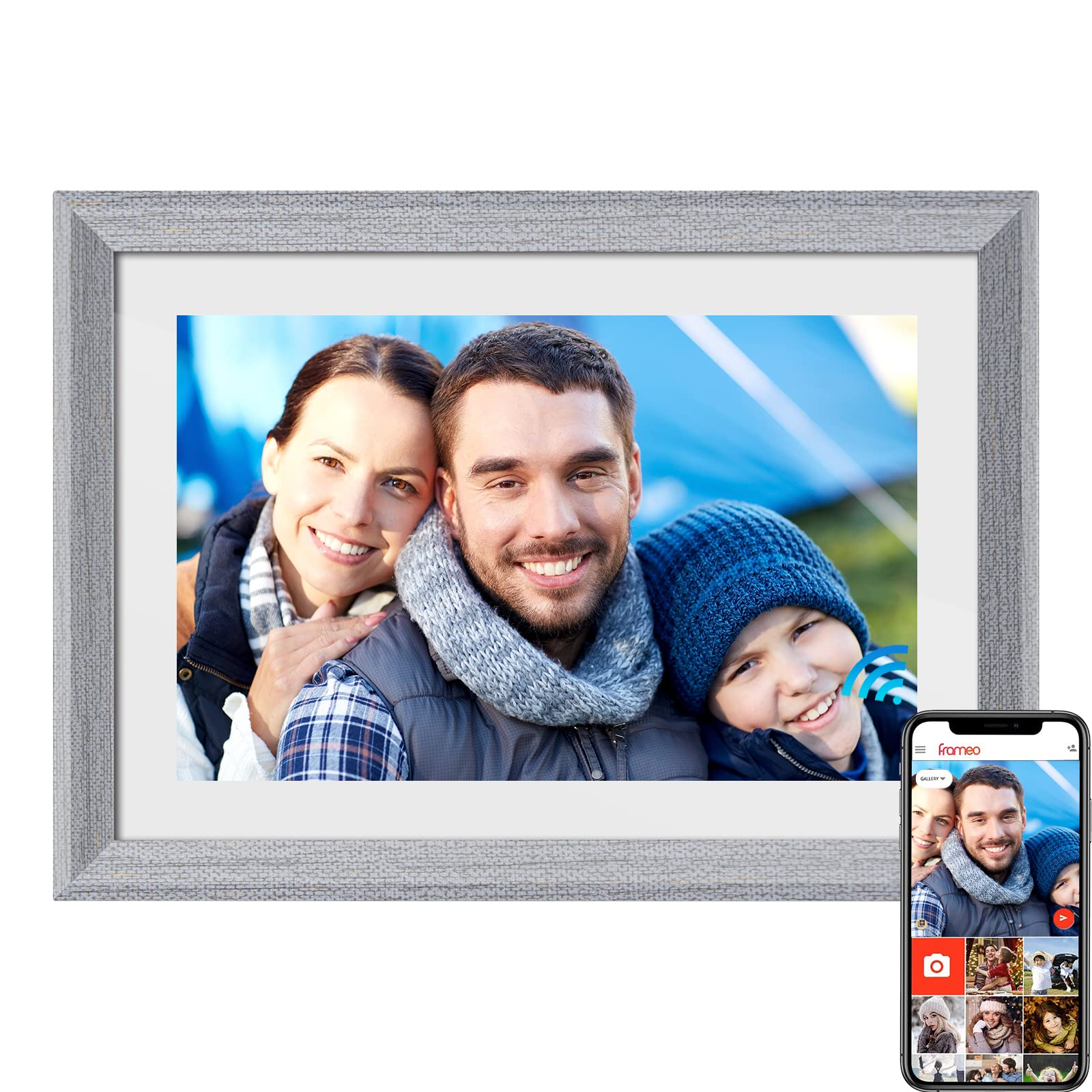 Frameo Digital Picture Frame Wifi 10.1 Inch Ips Touch Screen Hd Display,16Gb Storage, Auto Rotate,Easy Setup To Share Photos Or