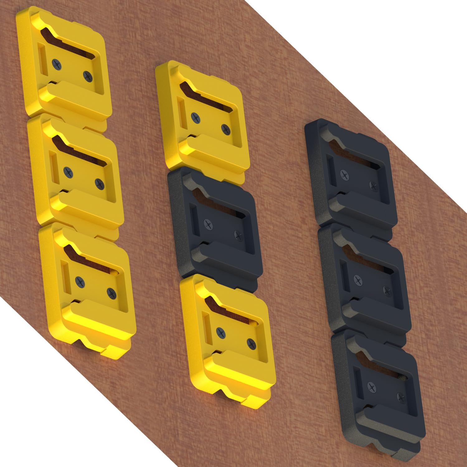 Gijok Battery Holders For Dewalt 20V/60V Mount Dock   Fit For Dcb200, Dcb203, Dcb205, Dcb206 Batteries (Yellow, 5 Pack)