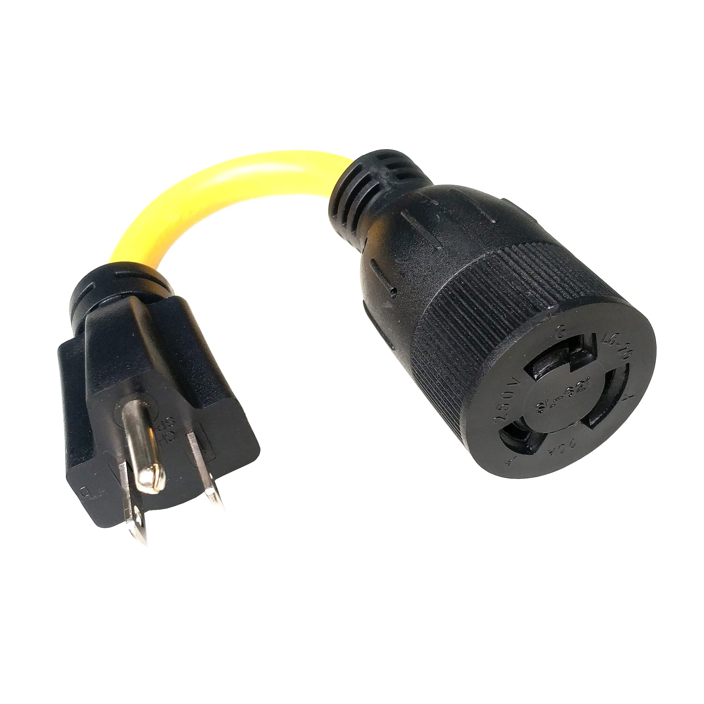 Parkworld 886511 Household Regular 15 Amp 5 15P Plug To Locking L6 20R Socket, 8 Inches