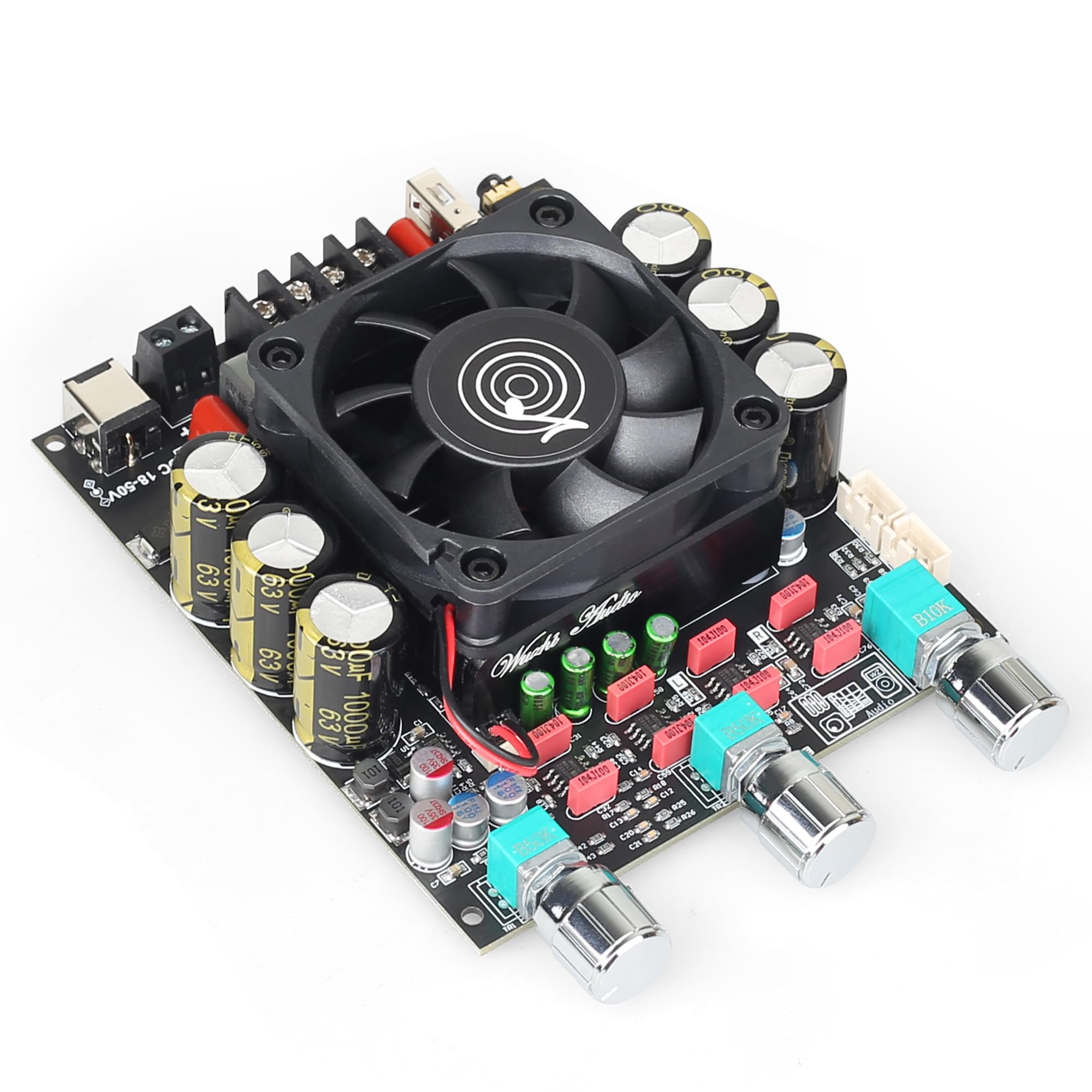 ZK-3002T 300W+300W Bluetooth Digital Amplifier Board TPA3255 Chip 2.0 Channel with Bluetooth/3.5mm AUX Input/USB Input,with Treb