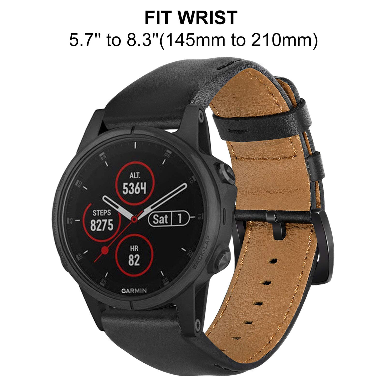 Trumirr Watch Band For Fenix 7 Pro Sapphire Solar/6 Pro, 22Mm Leather Strap For Garmin Epix Pro/Forerunner 965 955 945 935 / App