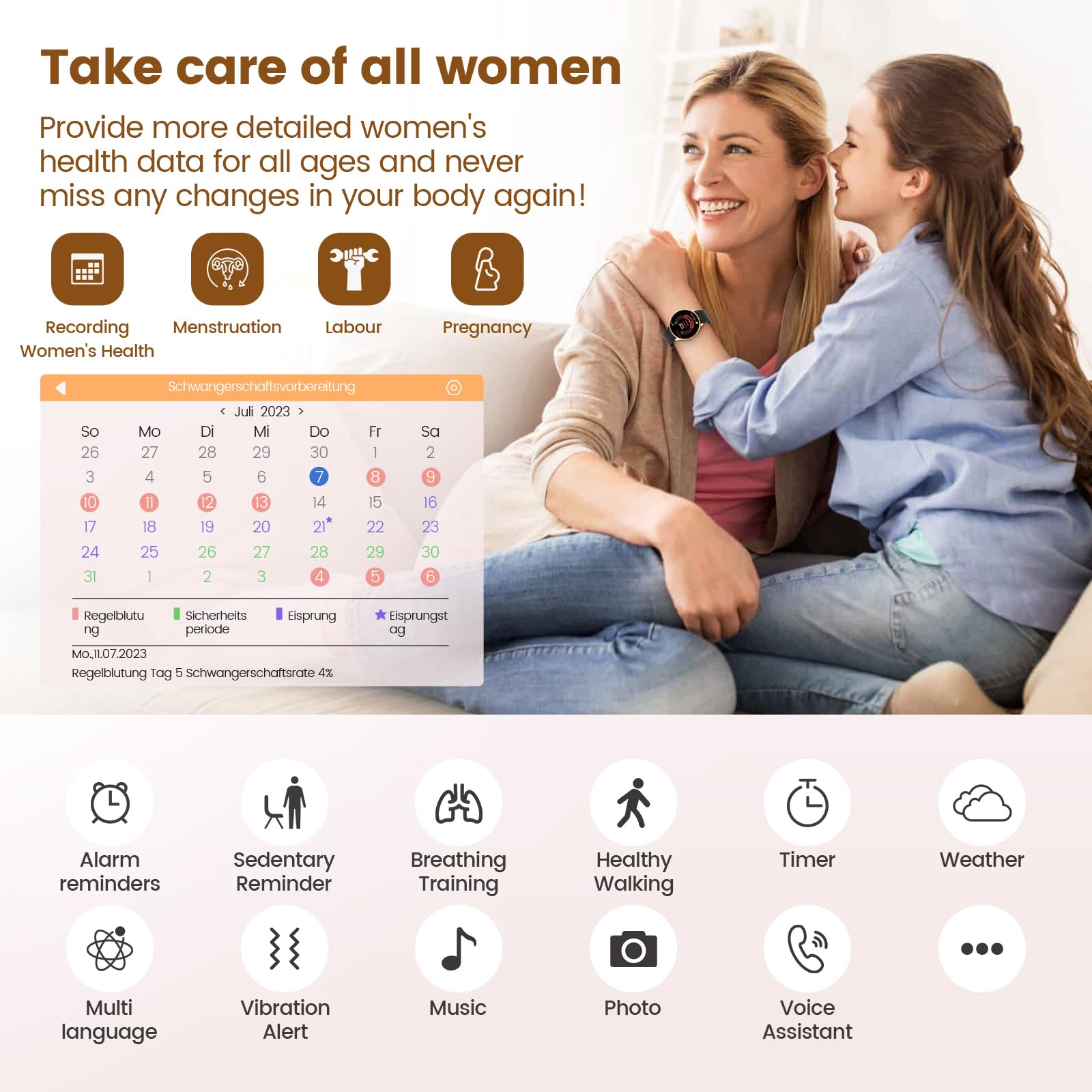 Loekneue 2024 Smart Watch For Women'S With Phone Function 1.39 Inch Hd Touchscreen Watch With /Spo2/Menstrual Cycle/Sleep Monito